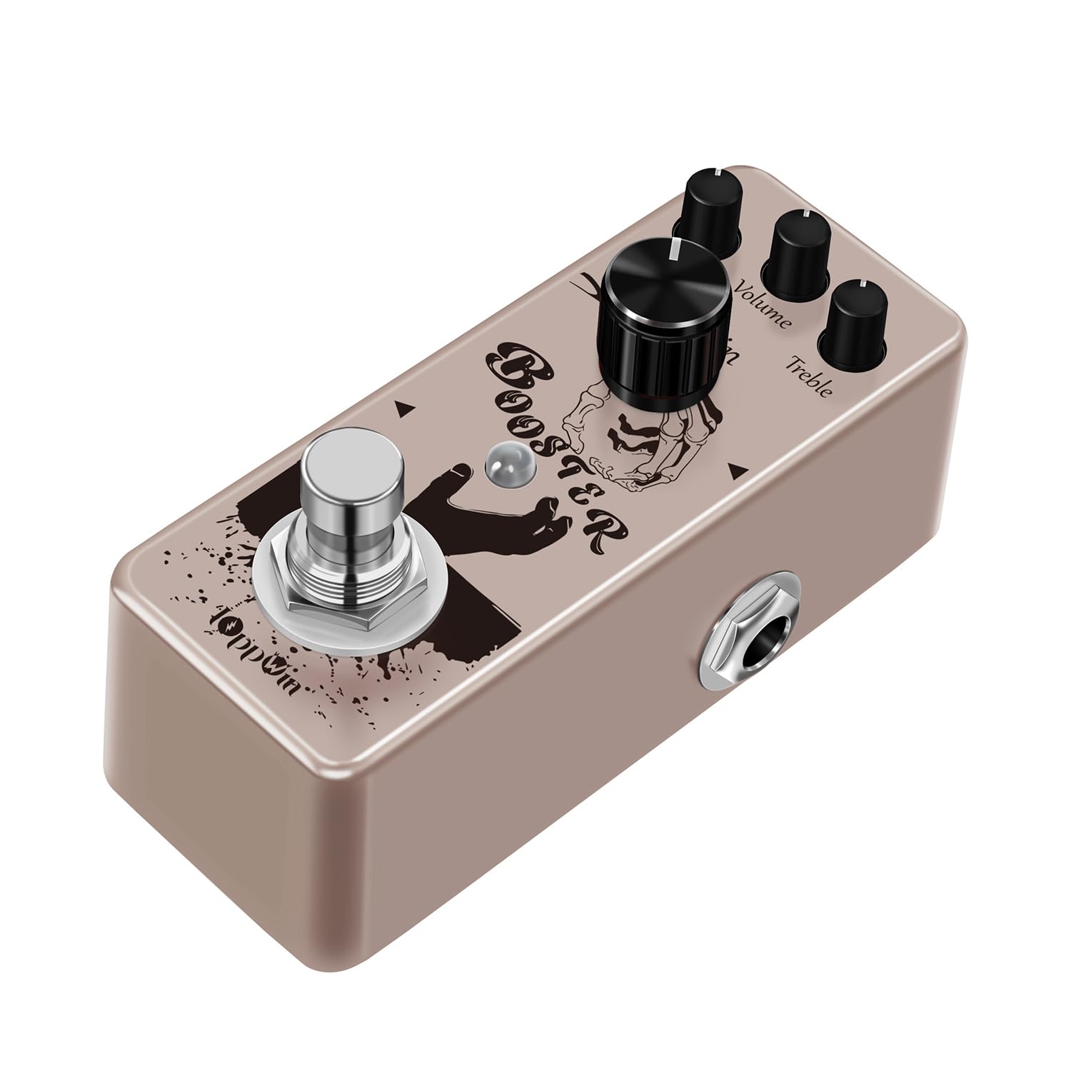 IOppWin Pure Boost 20dB+ Clean Boost Pedal - 15dB 2-Band EQ, Metal Enclosure, True Bypass for Guitar/Bass