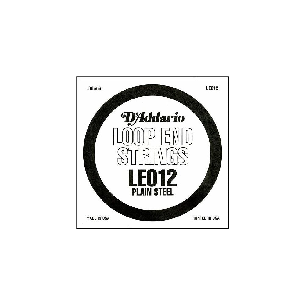 DAddario LE012 Plain Steel Loop End Single String, .012