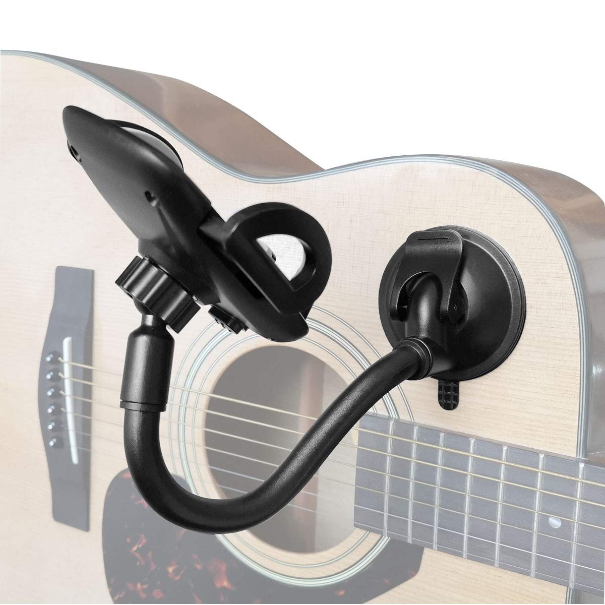 Guitar Phone Holder, Phone Holder for Guitar Gooseneck Mount, ALLICAVER Removable Suction Cup Phone Holder for Acoustic Electric