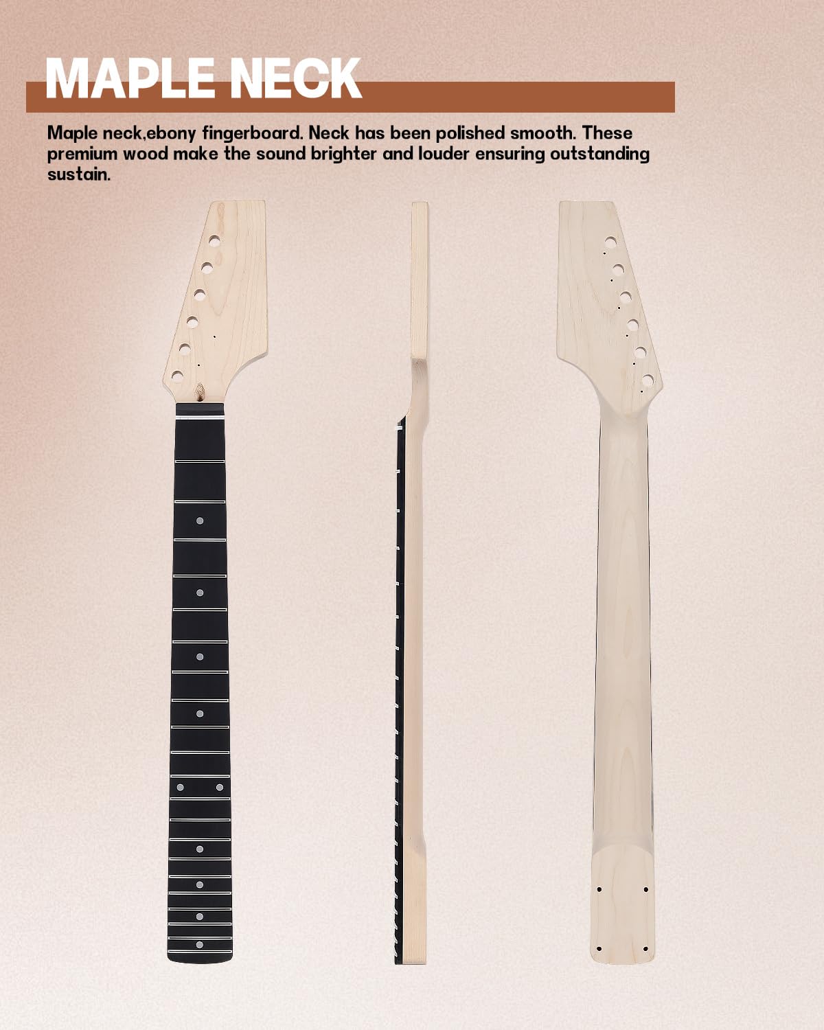 Leo Jaymz DIY Guitar Kits ST TD Style Mahogany Body Maple Neck Ebony Fretboard (ST TD)