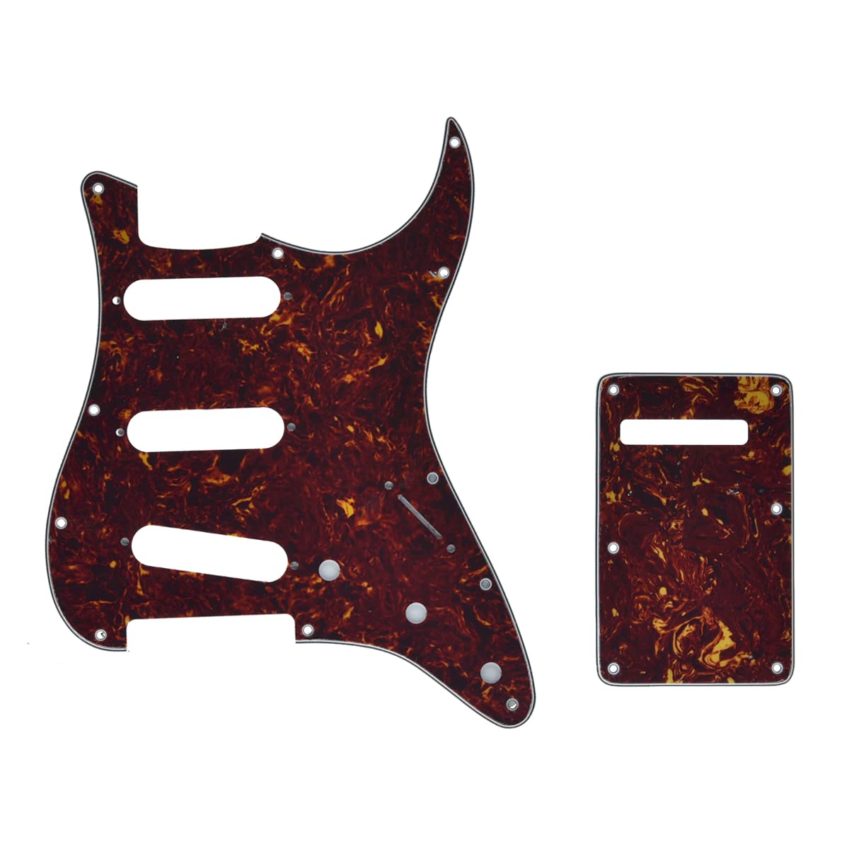 Kaish 11 Hole St/Strat Style Pickguard Sss Pick Guard With St Back Plate Tremolo Trem Cover For Stratocaster/Strat Made In Usa/M