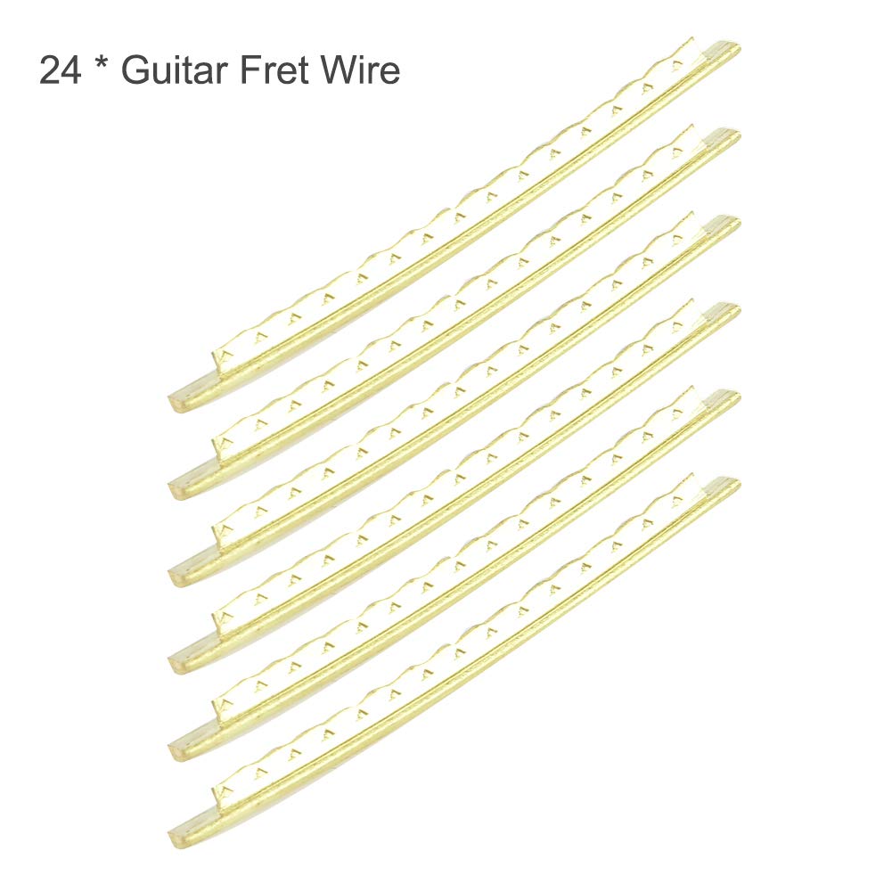 Brass High Strength Fingerboard Fret Wire, 24pcs/Set Electric Guitar Fret Wire, for Guitar Enthusiasts Professionals Electric Ba