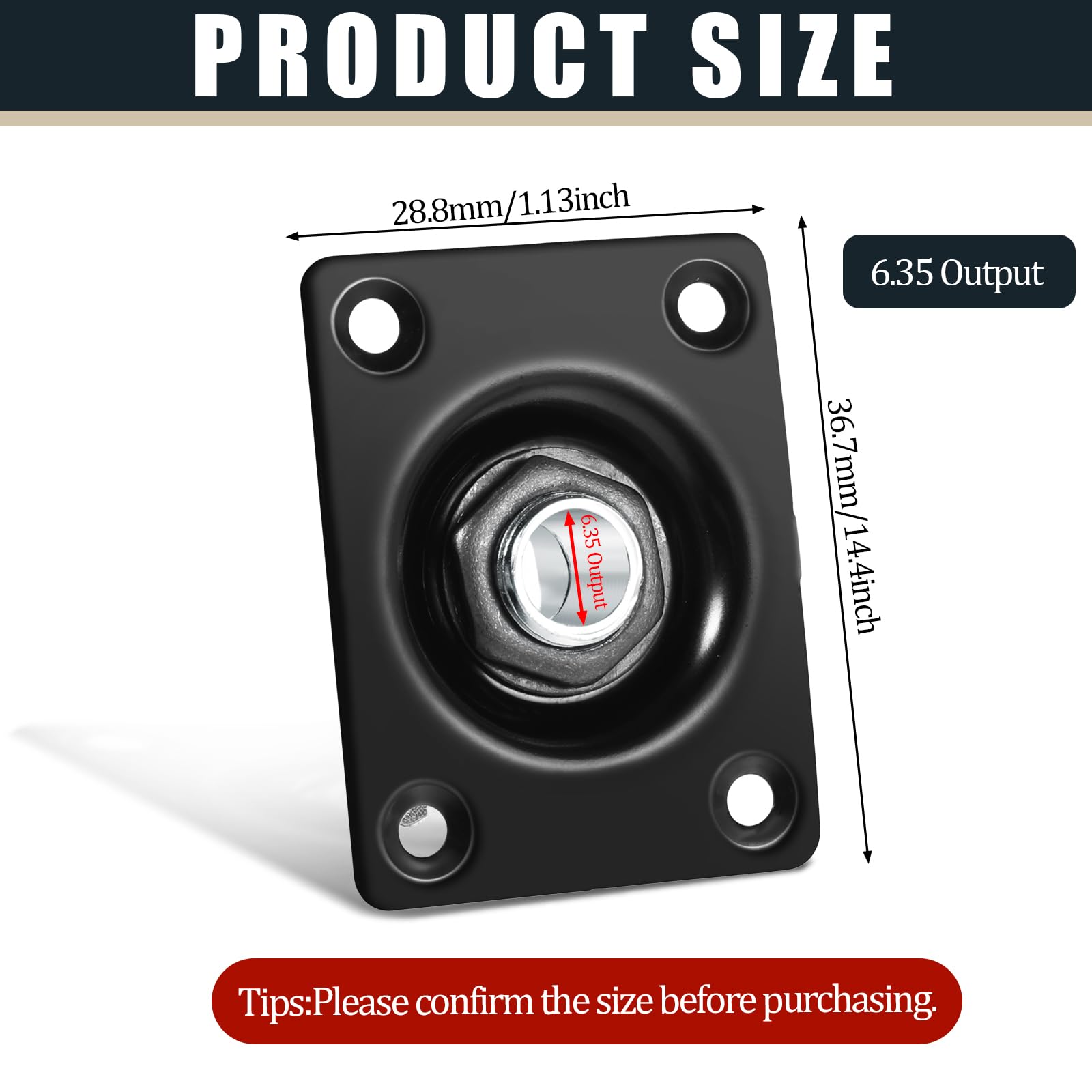 Square Metal 1/4 Inch Jack Plate, Guitar Input Jack for Electric Guitar Bass, Electric Guitar Parts, 1Pack