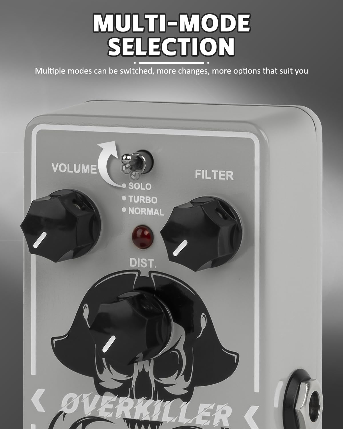 STRICH OVERKILLER Metal Distortion Pedal for Electric Guitar, Compact Mini Unit, True Bypass, 3 Control Knobs, Volume, Filter, D