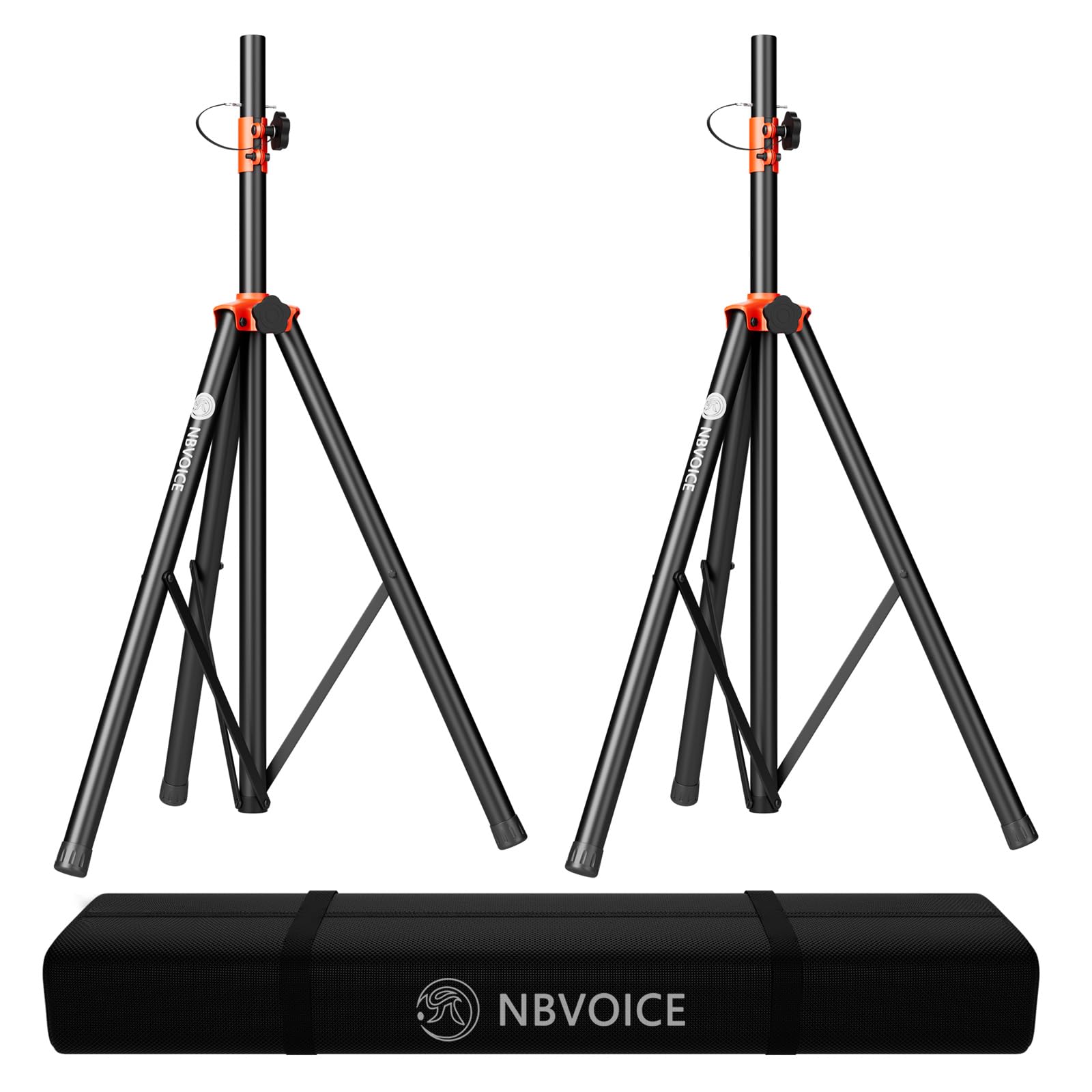NBVOICE Speaker Stand Tripod Pair for Large Speakers - Adjustable Height 4 to 6.8-Foot, 2-Pack Tripod with Iron Fasteners, for S