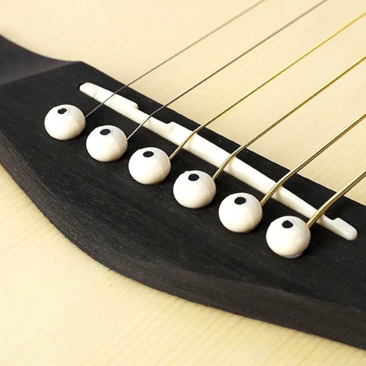 12 Pcs Acoustic Guitar Bridge Pins with Bridge Pin Puller Remover & Guitar Bridge Saddle Nut, Guitar Pegs Replacement Parts and