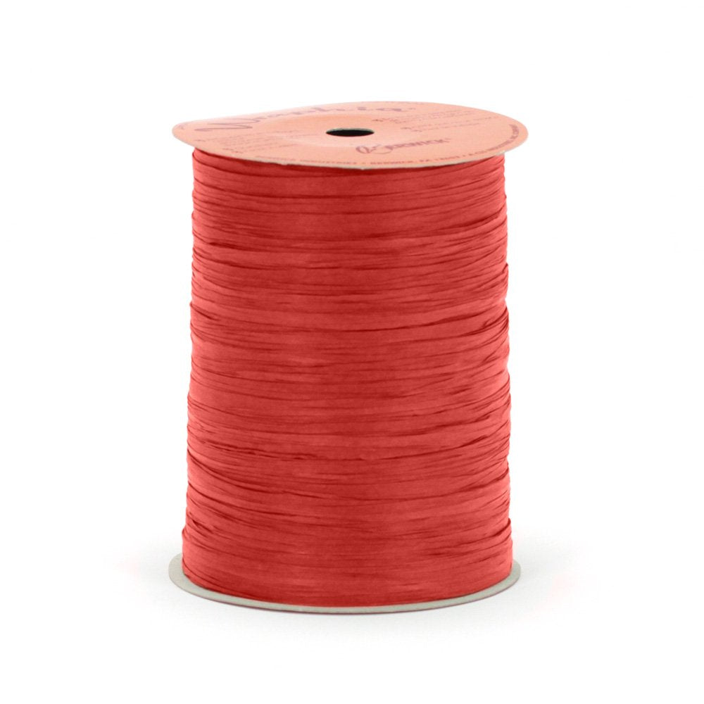 Berwick Offray Matte Burgundy Red Raffia Ribbon, 14 Wide, 100 Yards