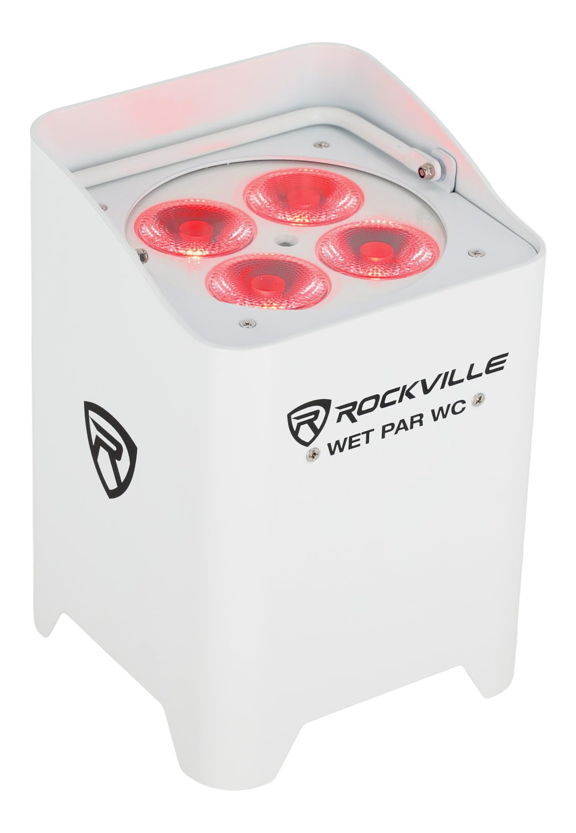 Rockville Wet PAR WC White 108W LED Wash Light, IP65 Water-Resistant, Rechargeable, Wireless DMX, App Control, RGBWA+UV, for DJ 
