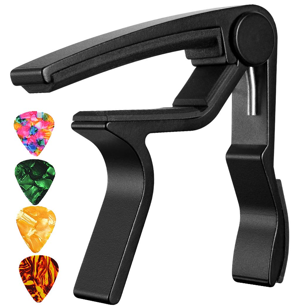 Guitar Capo ,2 Pack Capo Black and Rosewood Capo Guitar Clamp Guitar Kapo for Acoustic and Electric Guitar