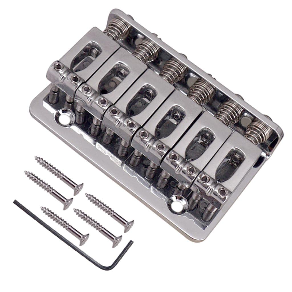 Club BollywoodA Set Top Load Concave Saddle 6 String Bridge for Electric Guitar Silver|Musical Instruments & Gear | Guitars & Ba