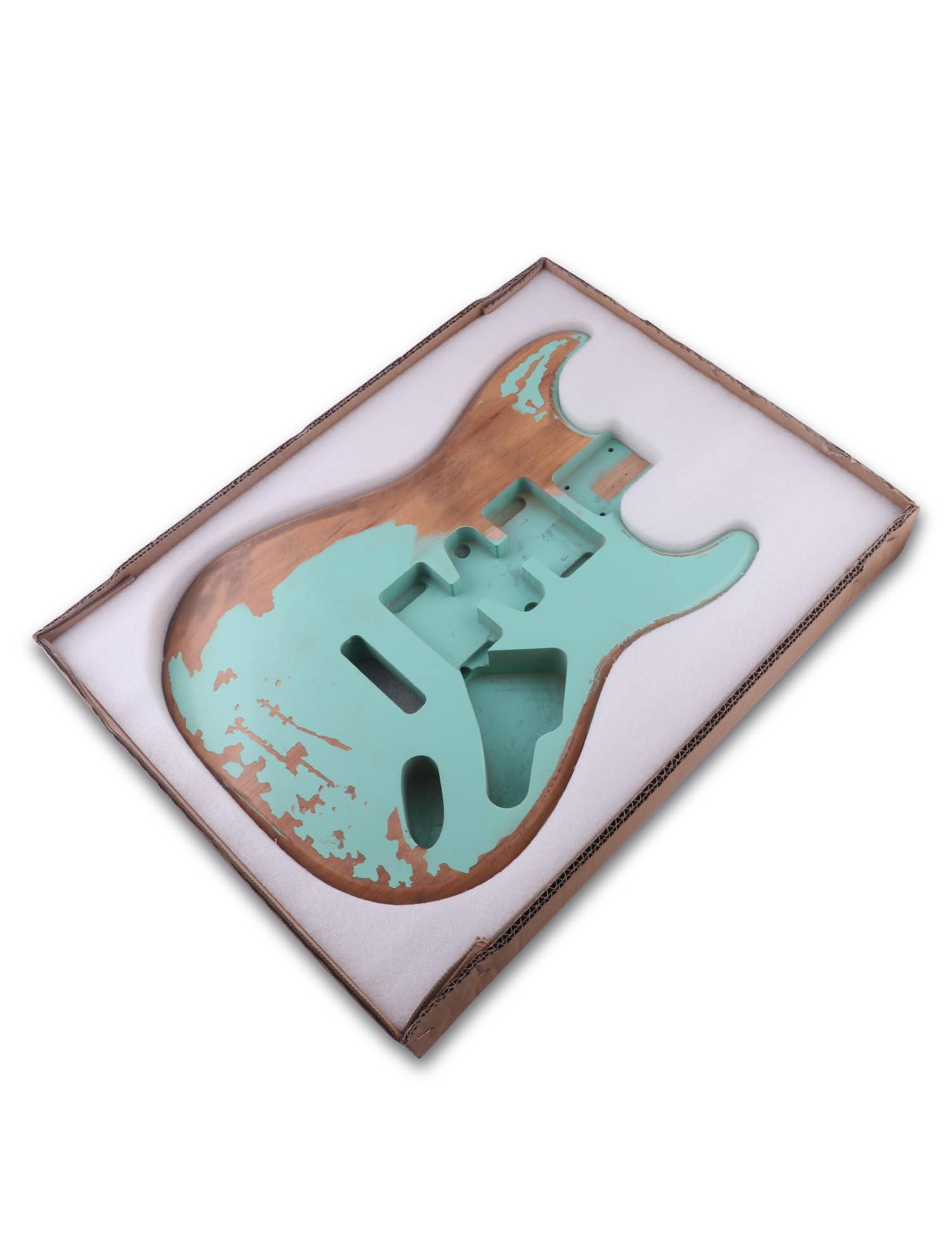 Sunsmile Relic Electric Guitar Body Nitro Top Alder Wood ST Style DIY Guitar Body H-S-H Seafoam Green.