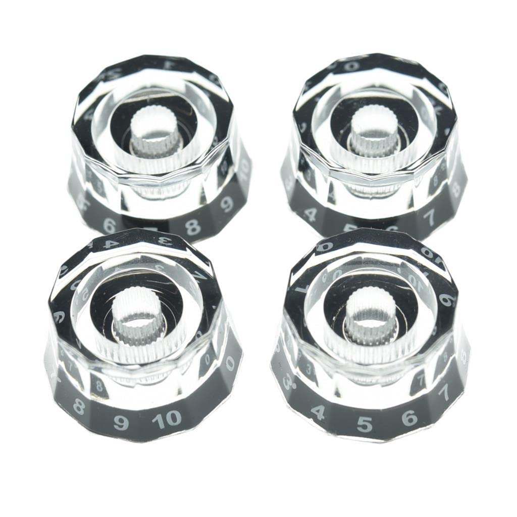 Dopro Set Of 4 Metric 18 Coarse Spline Lampshade Style Guitar Knobs Electric Guitar Speed Control Knobs For Prs/Lp/Sg/Les Paul C
