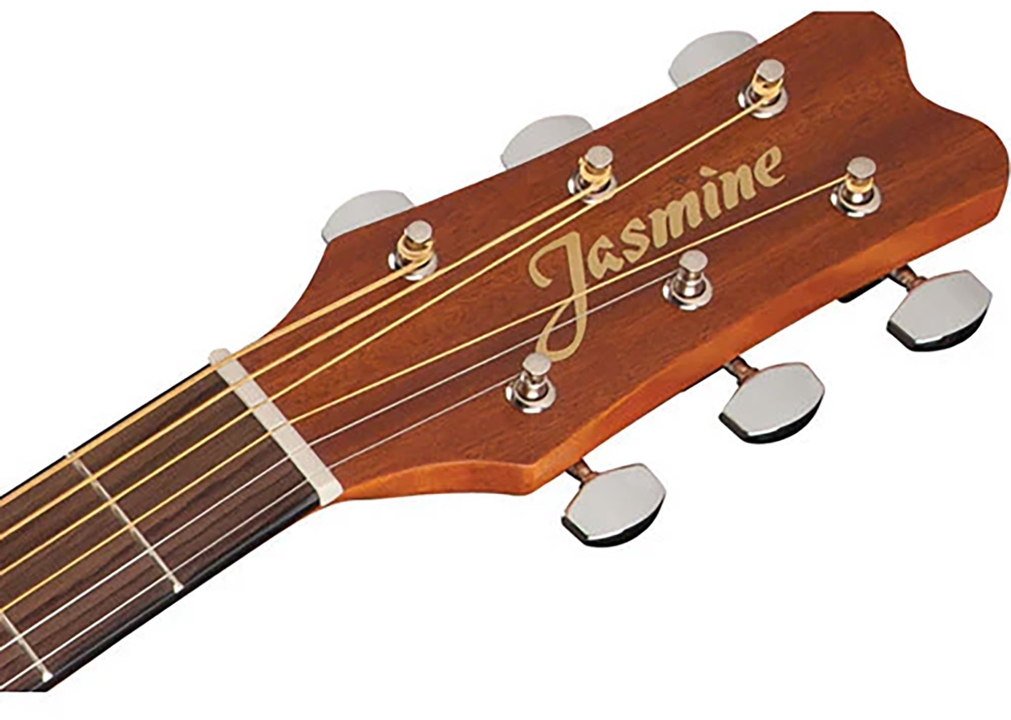 Jasmine S35 Dreadnought Acoustic Guitar - Natural Bundle with Gig Bag, Strap, Strings, Picks, Instructional Book, Austin Bazaar