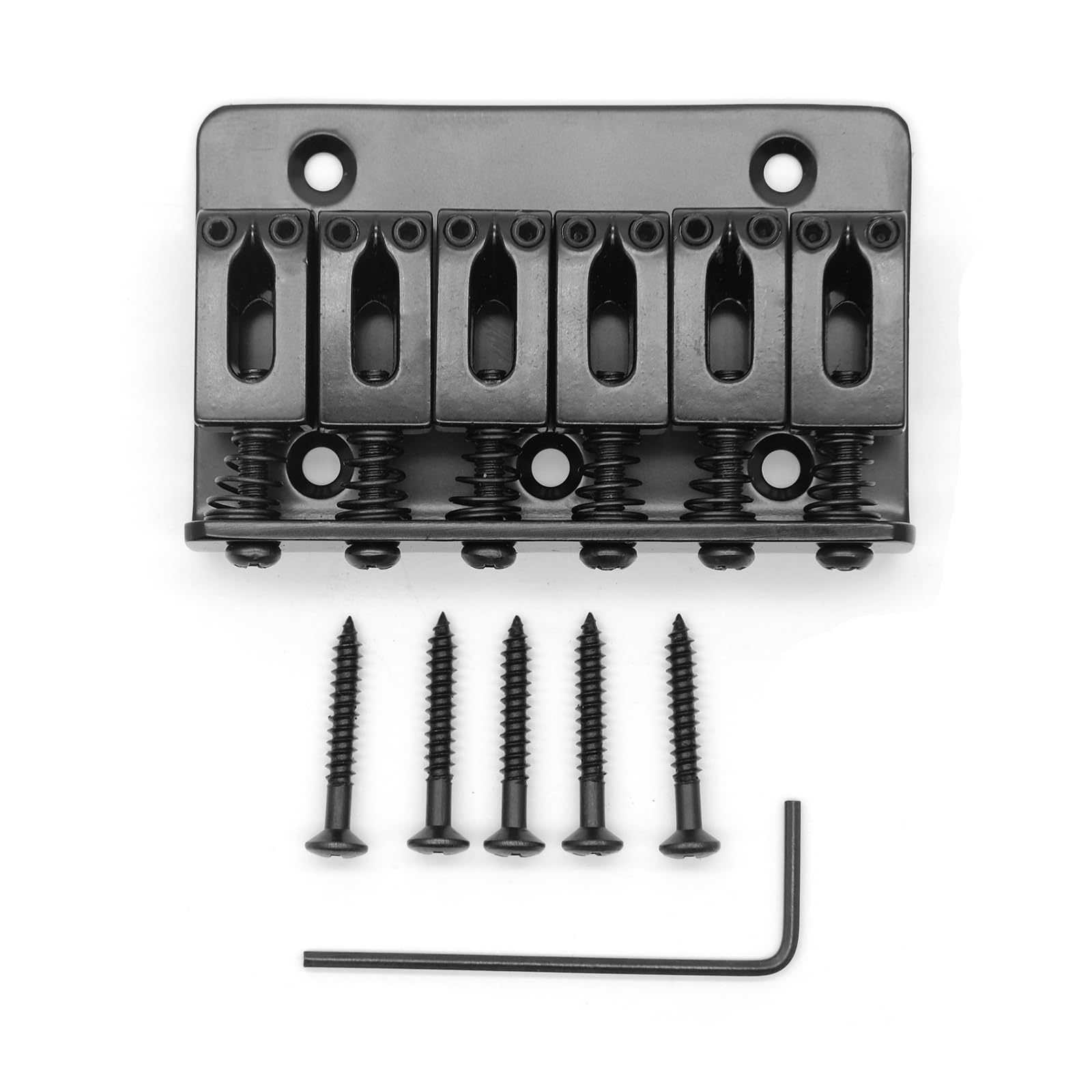 harpfeas 65MM Metal Fixed Hardtail Saddle Bridge Top Load Guitar Tailpiece For 6 string electric guitar or strat guitar (Black)