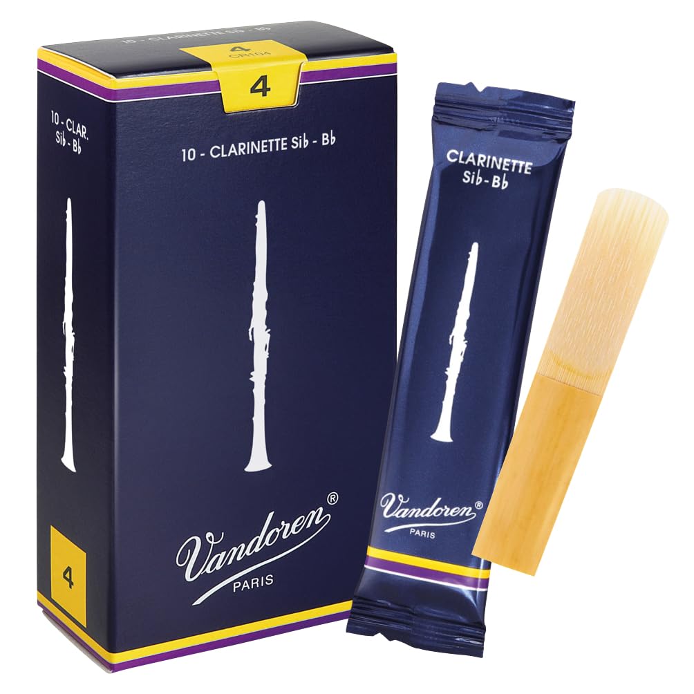 Vandoren CR104 Bb Clarinet Traditional Reeds Strength 4; Box of 10
