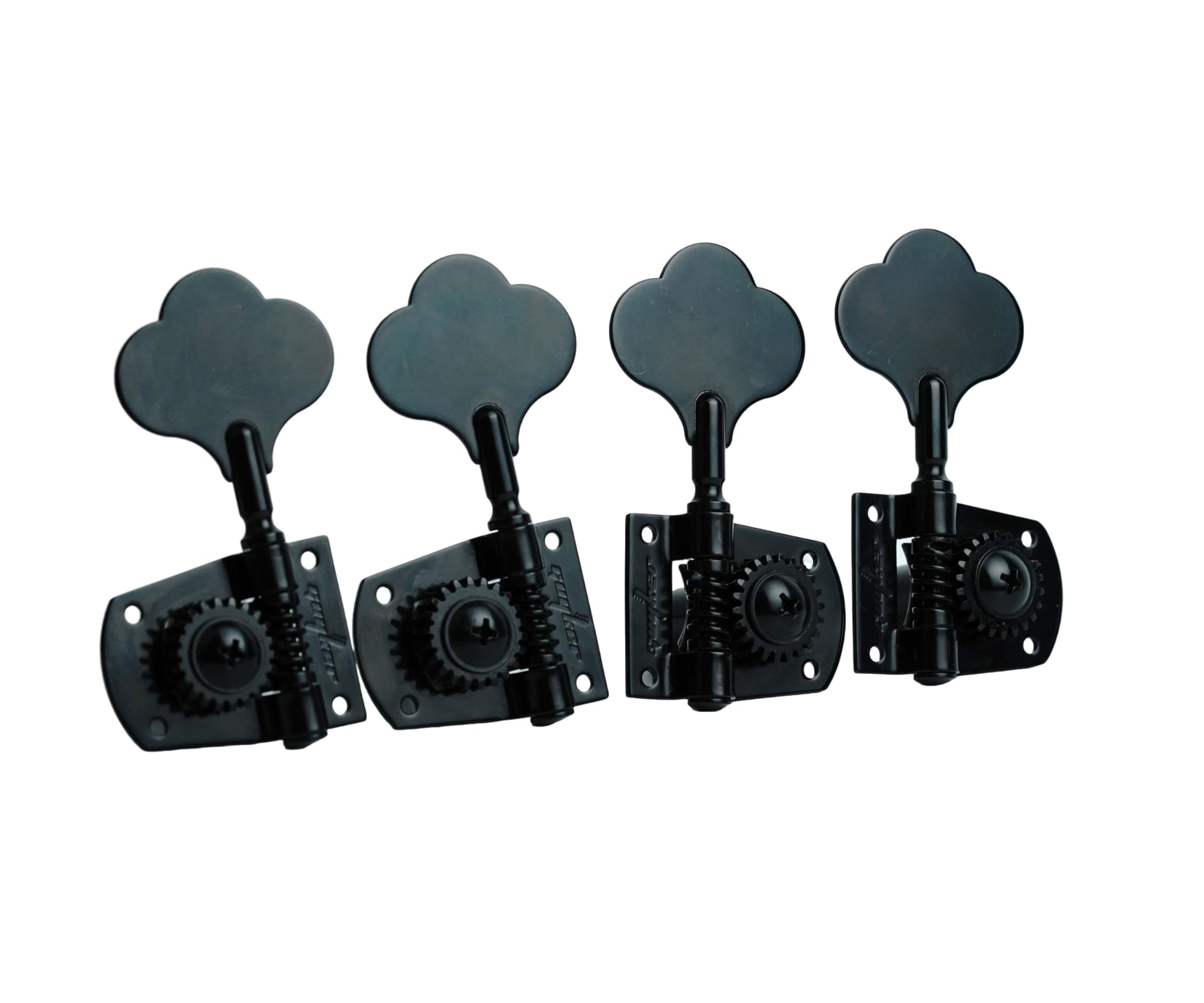 Guyker Bass Machine Head (2R + 2L) - 1:21 Ratio Gear Open Frame Tuners Tuning Key Pegs Replacement for Electric Jazz Guitar Bass