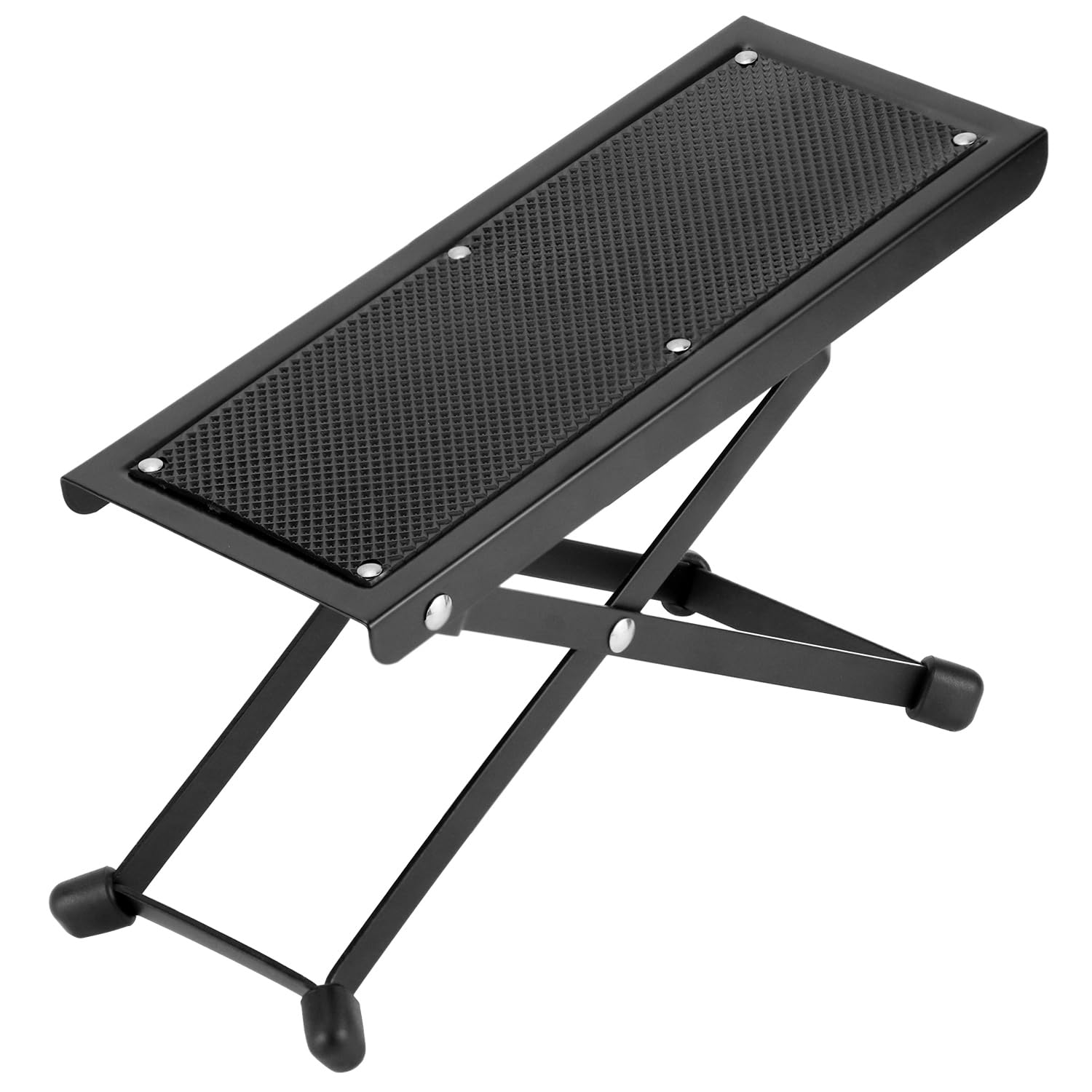 QWORK Guitar Foot Stool, Adjustable Foldable Iron Guitar Foot Stool, with 5 Height Positions