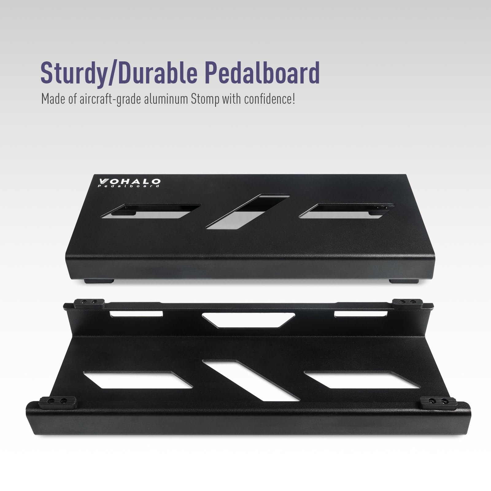 VOHALO Mini 14'' Guitar Pedal Board with Carry Bag, Guitar Effects Compact Small Pedalboard 14.1''x 5.5'' with Carry Bag, Includ