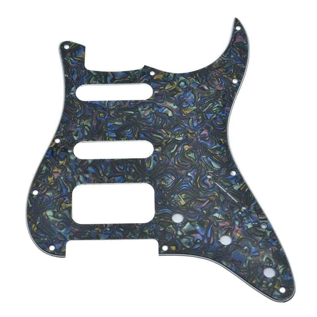 Kaish 11 Hole American Modern Strat Style Hss Pickguard 2-Screw Round Corner Humbucking Pickup Mounting For Stratocaster/Strat A