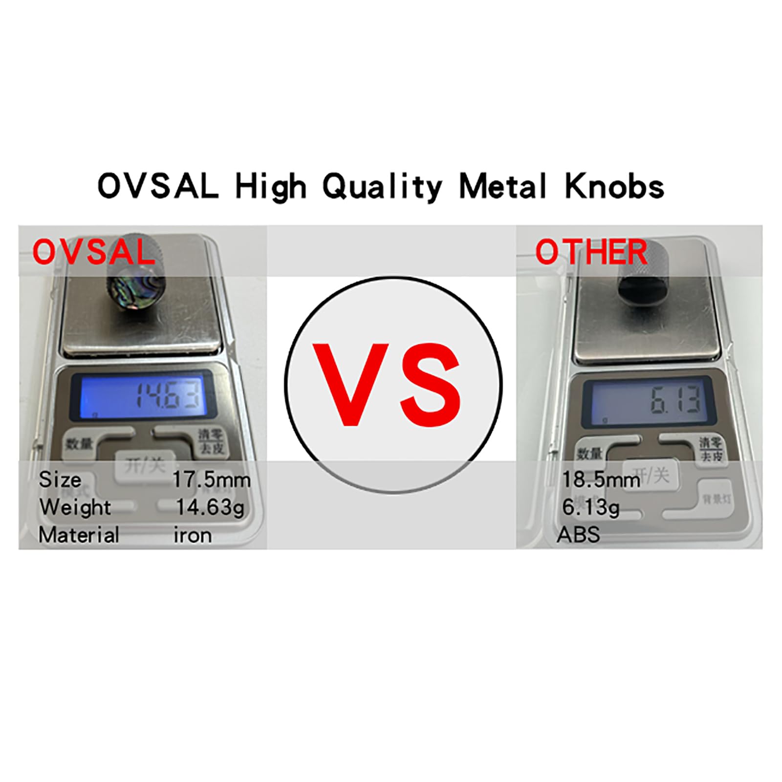 OVSAL 3Pcs Electroplated Black Bass Guitar Knobs Abalone Shell Dome Guitar Volume Tone Metal Knobs Electric Guitar Parts for Fed