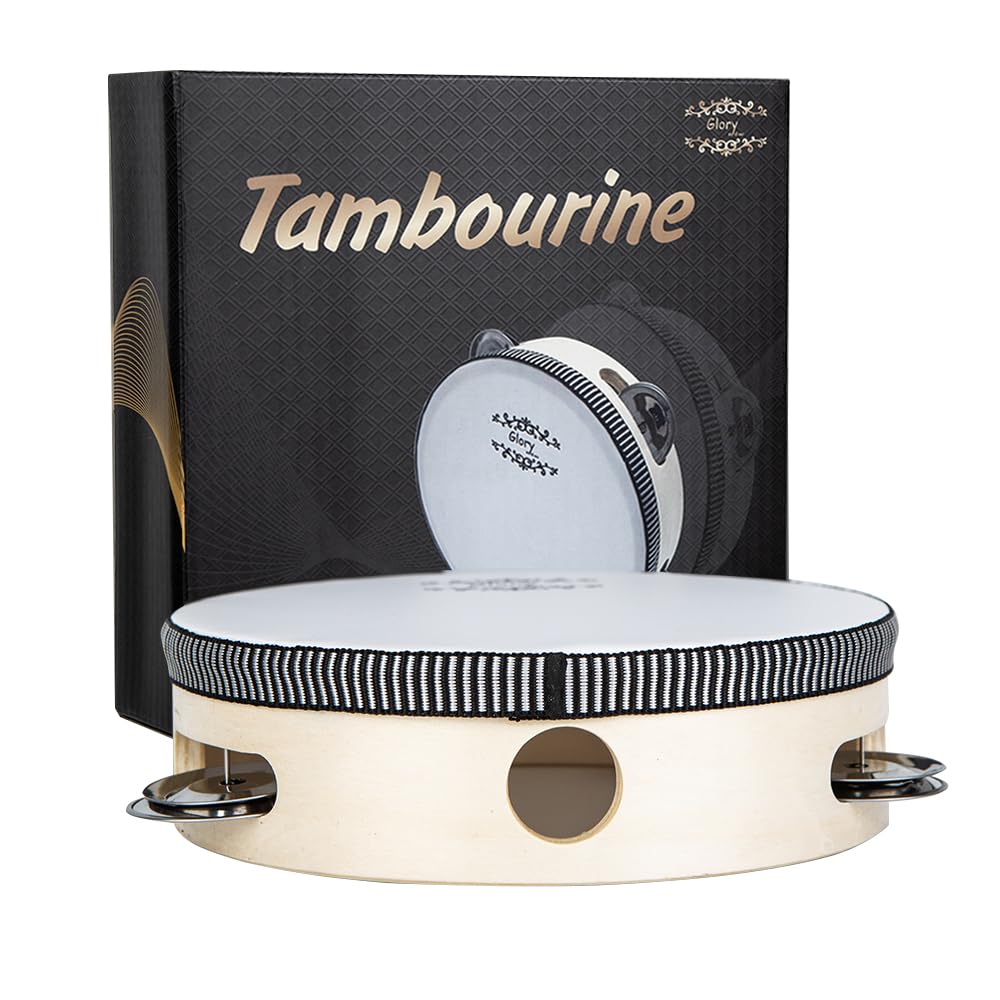 Glory Hand Held Tambourine Drum 6 inch Bell Birch Metal Jingles Percussion Gift Musical Educational Drum Instrument for KTV Part