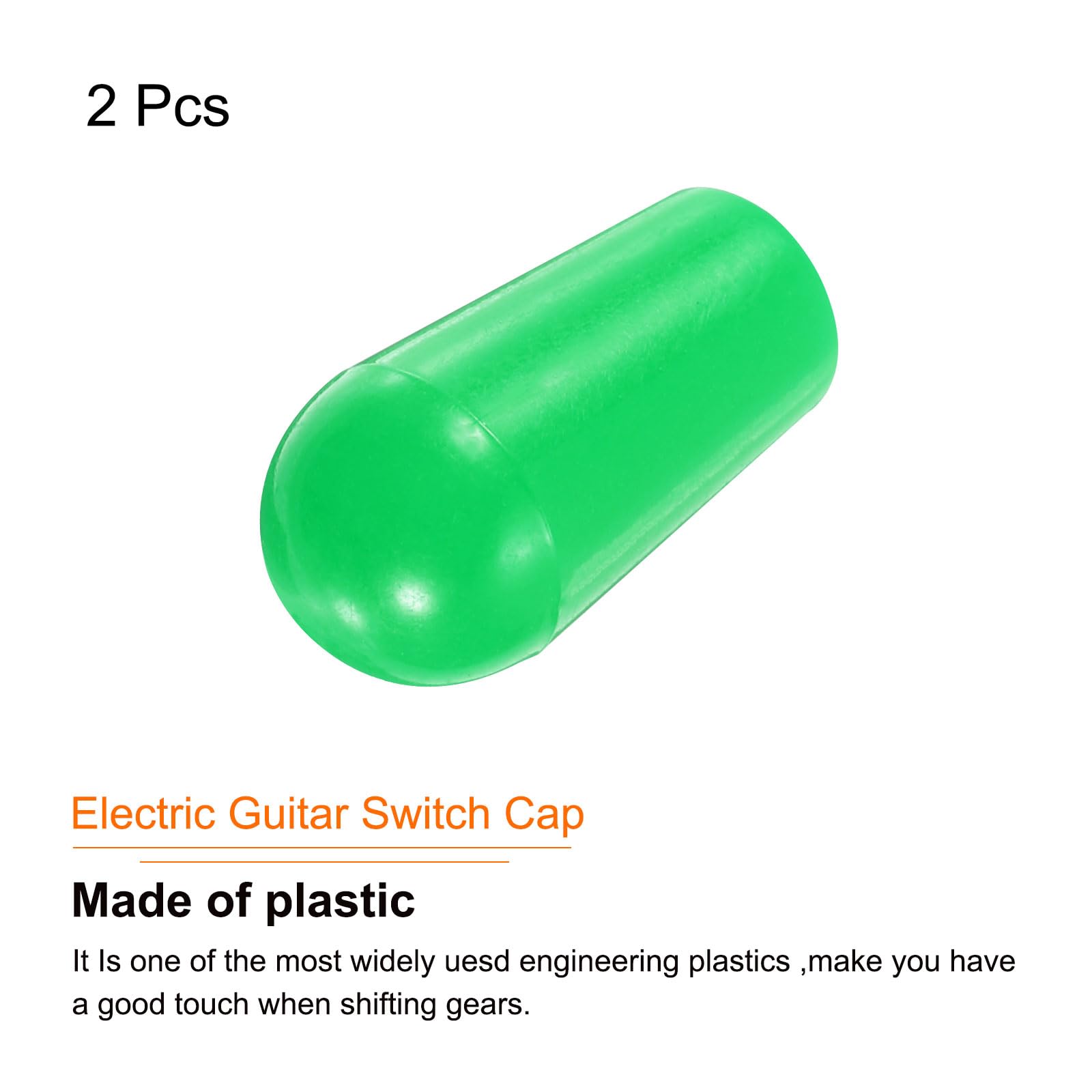 MECCANIXITY 2Pcs Guitar 3 Way Pickup Switch Tip M3.5 Plastic Toggle Switch Knobs for LP Electric Guitar, Green