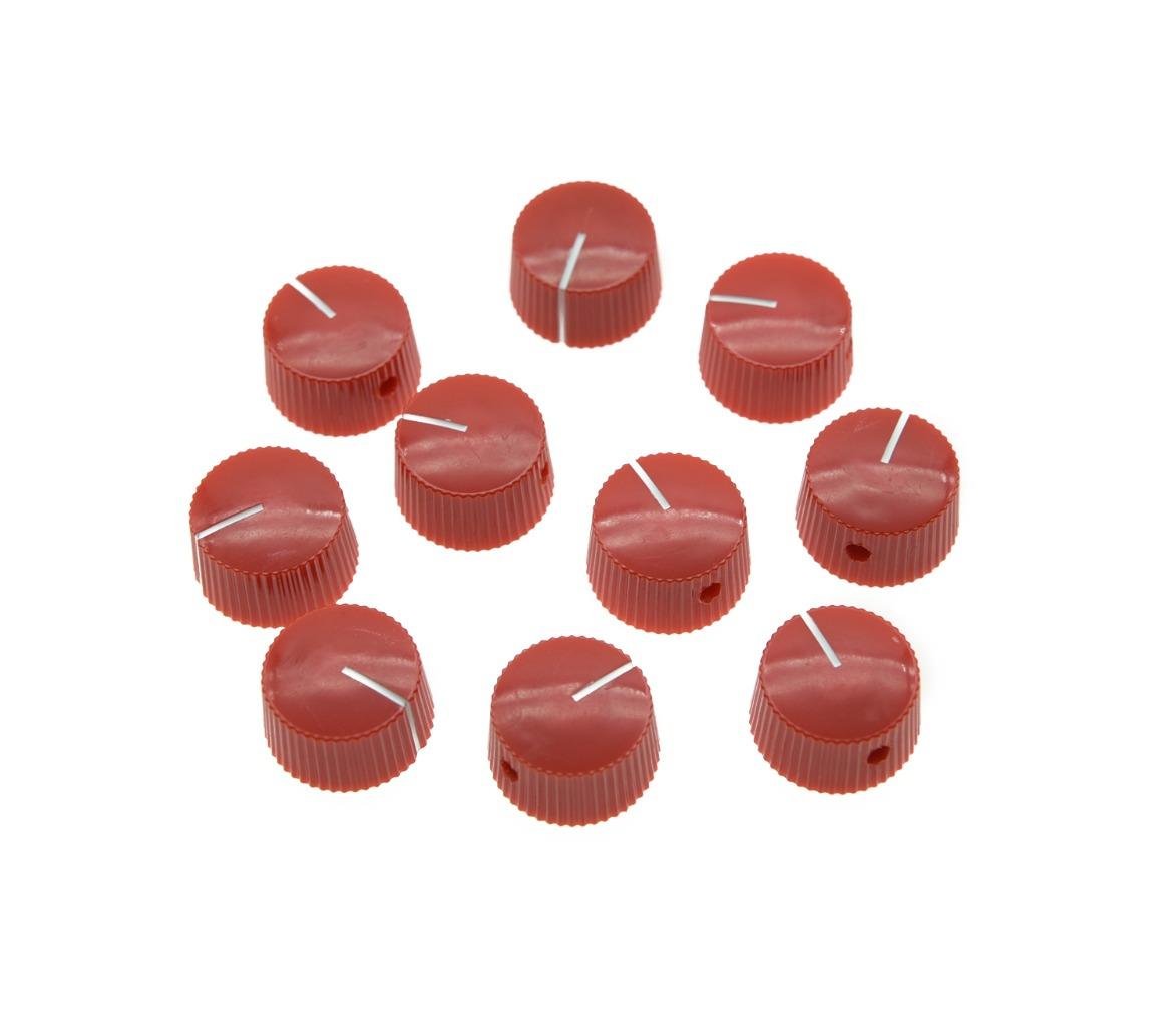 Kaish 10Pcs Red Vintage Barrel Guitar Amplifier Knob Round Knobs With Set Screw
