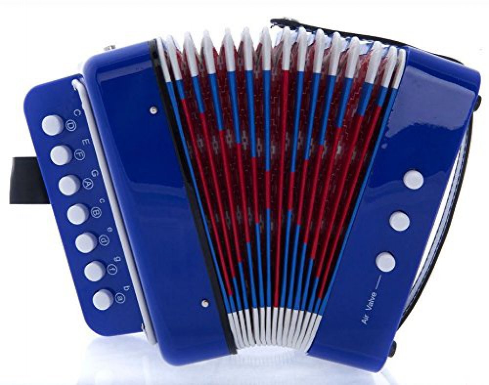 SKY Accordion Blue Color 7 Button 2 Bass Kid Music Instrument Easy to Play