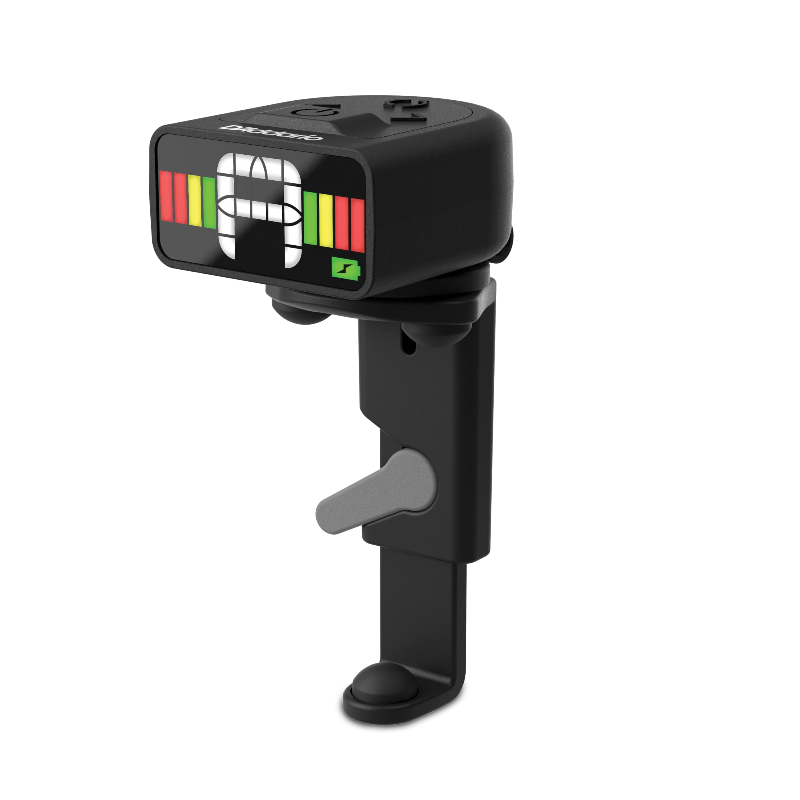 DAddario Micro Rechargeable Viola Tuner - Clip On Tuner for Violas - Full Color Display - Quick & Accurate Tuning
