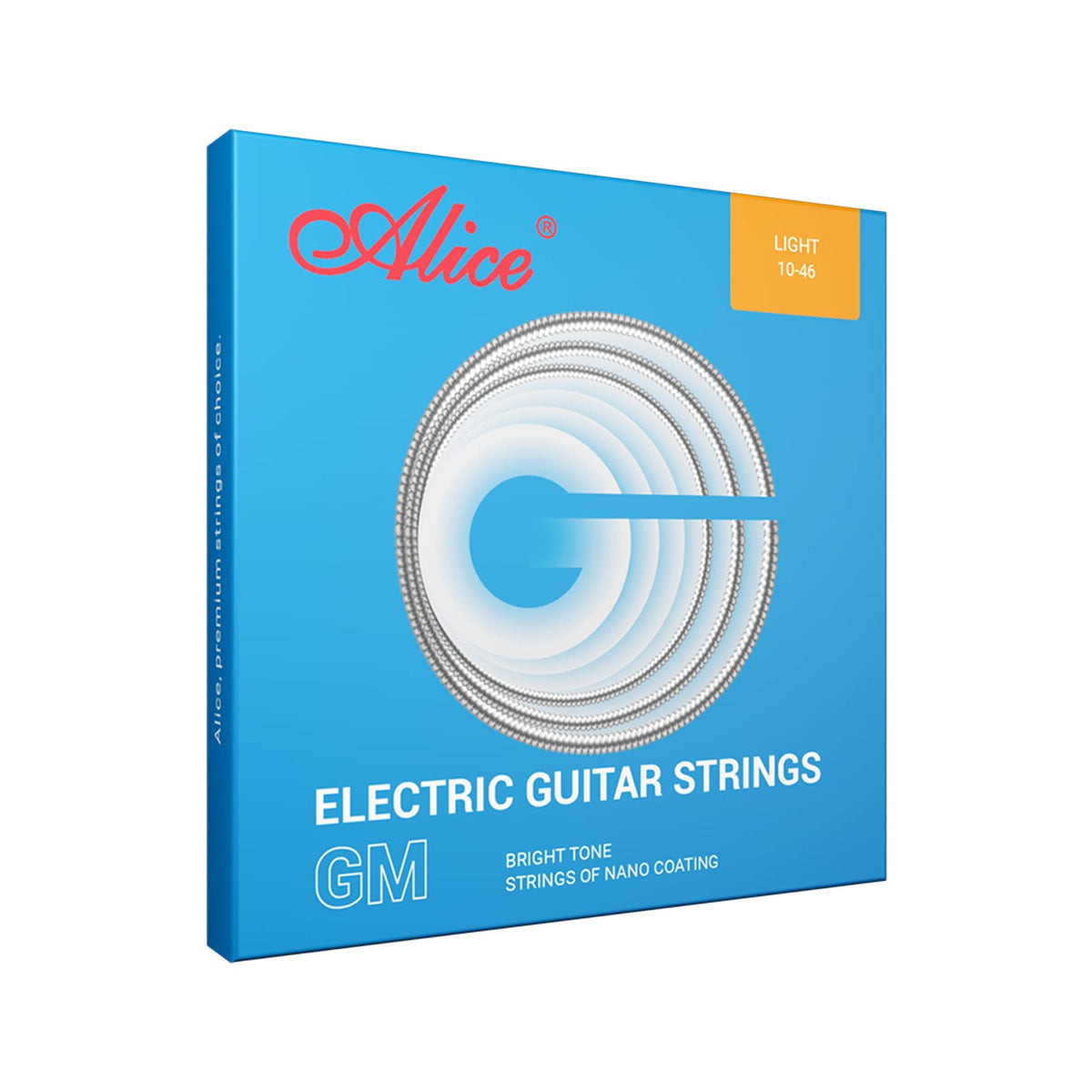 Electric Guitar String, Alice Nickel Plated Electric Guitar 6 Strings With Nano-Polishing - Ball End - Hex Steel Tuning Stabilit
