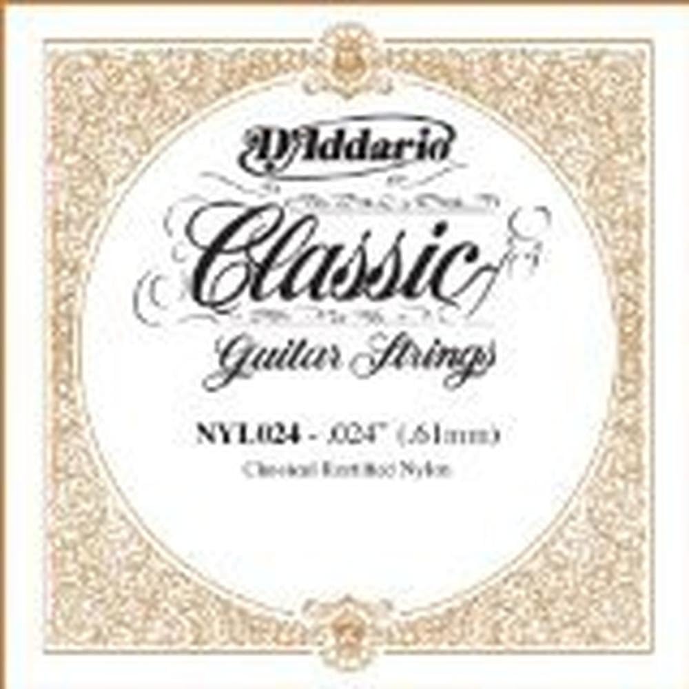D'Addario NYL024 Rectified Nylon Classical Guitar Single String,.024