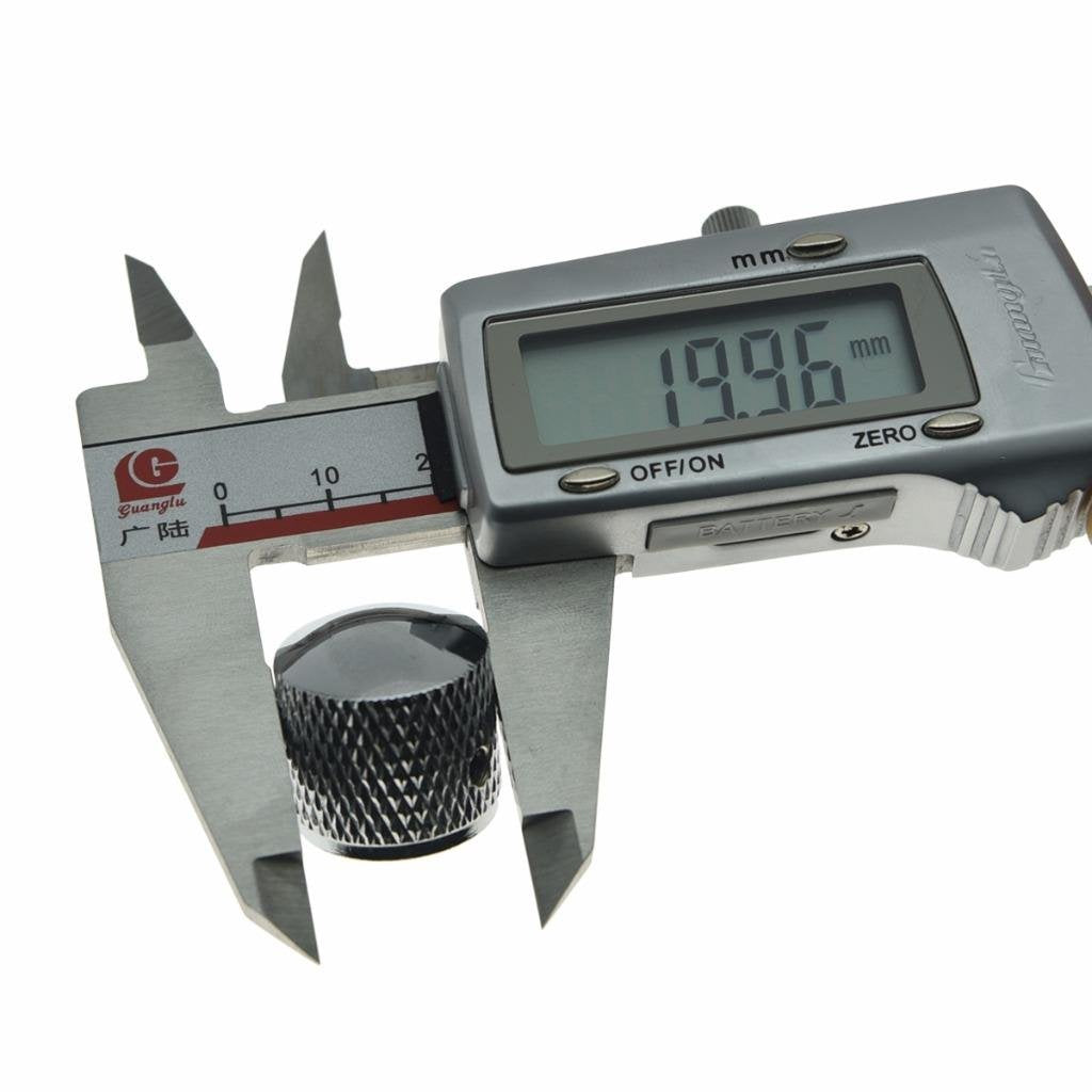 Dopro Set of 2 Guitar Dome Knobs 20mm Bass Knobs with Set Screw for Tele Telecaster P Bass Precision Bass Chrome