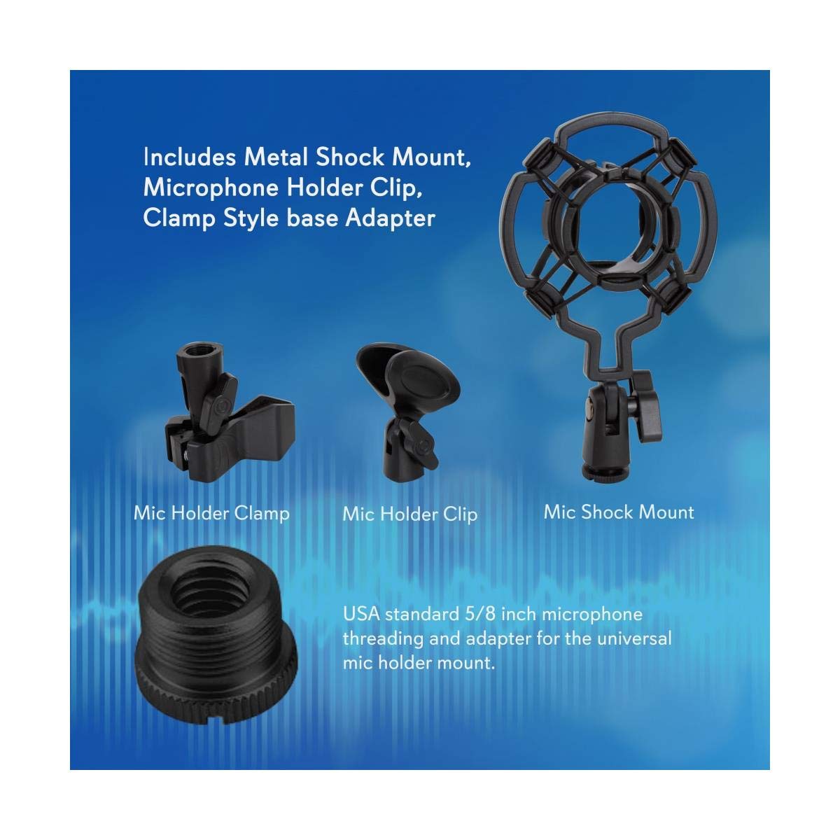 Pyle Suspension Microphone Boom Stand, Simple Clamp-Style Installation, Desktop Scissor Spring Arm Mic Stand w/ Shock Mount, Qui