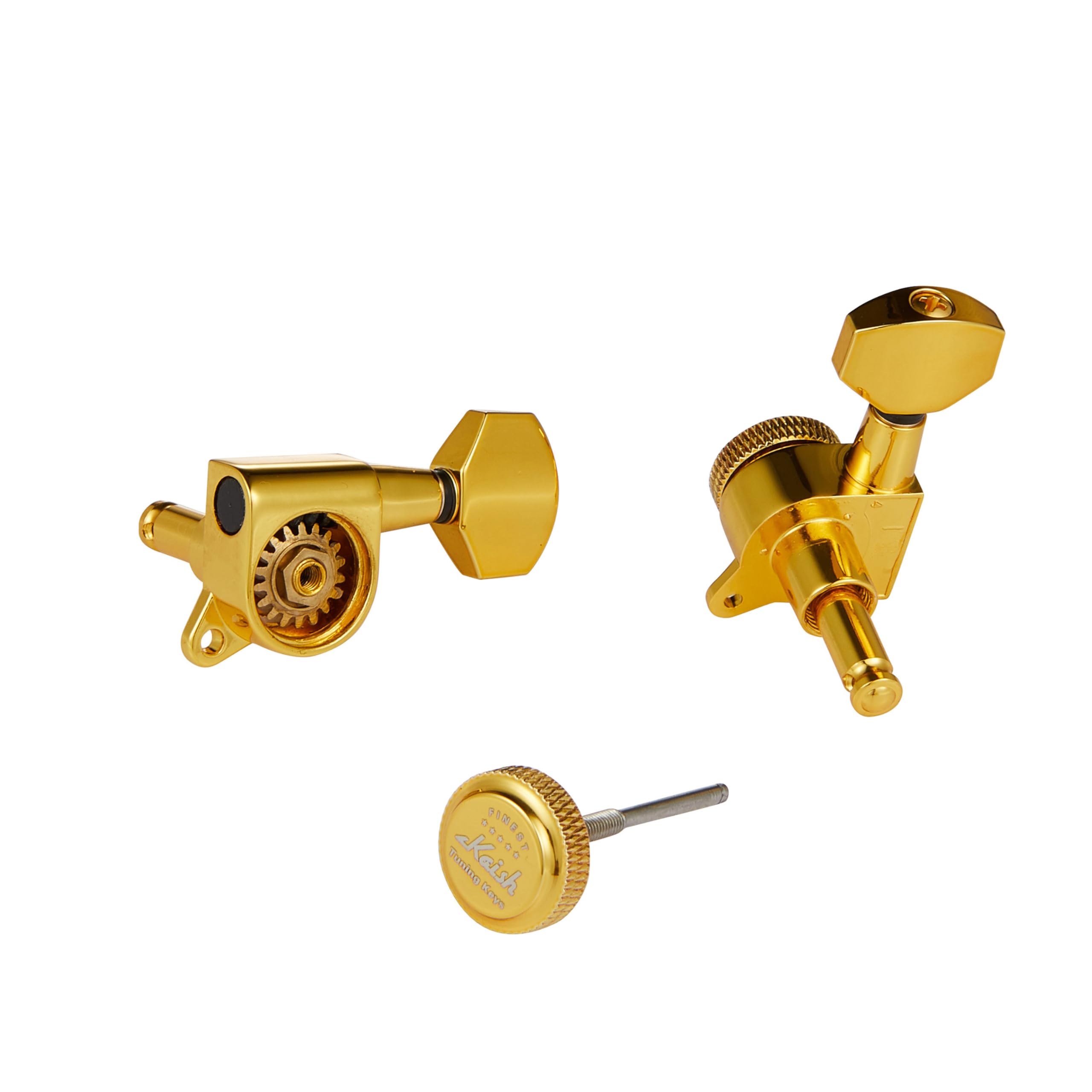 KAISH 18:1 Locking Tuners Tuning Keys Guitar Locking Tuning Machines with Mini Contemporary Buttons for Strat/Tele/Les Paul Elec