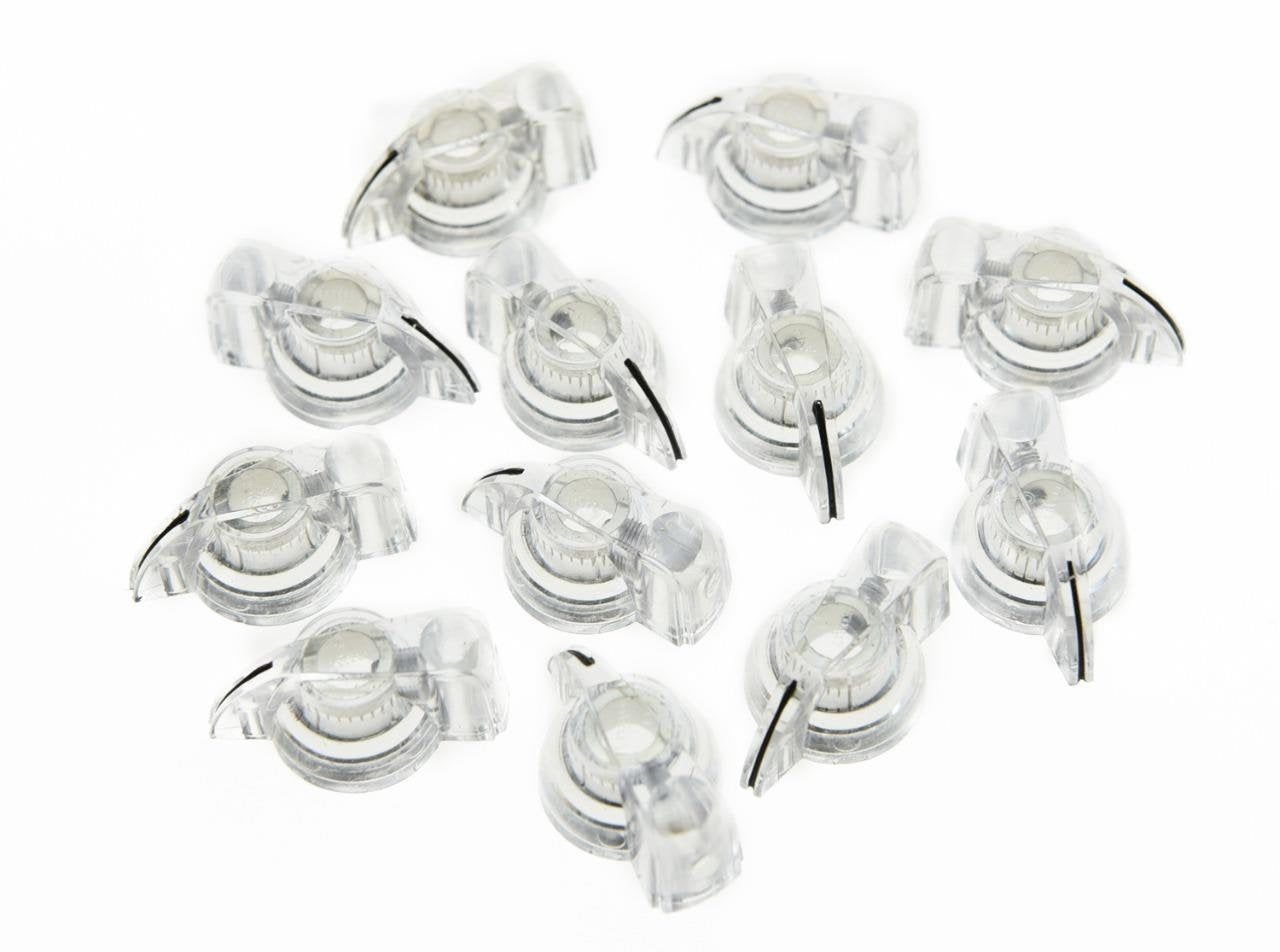Kaish 12Pcs Flat Top Guitar Amplifier Knobs Effect Pedal Knob Chicken-Head Knobs Clear
