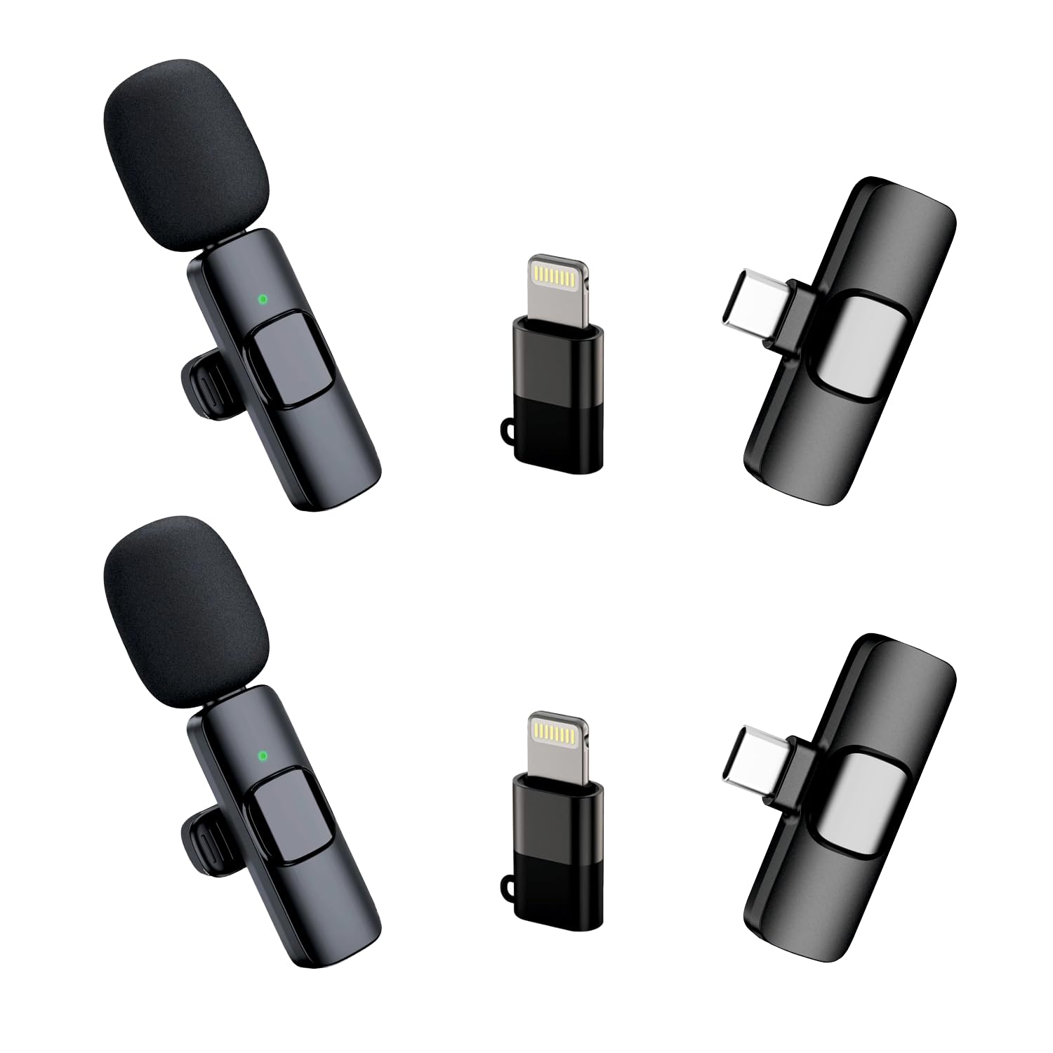 Humble 2 In 1 Wireless Dynamic Lapel Collar Mic Voice Recording Filter Microphone Compatible With Apple And All Type-C Mobile Ph