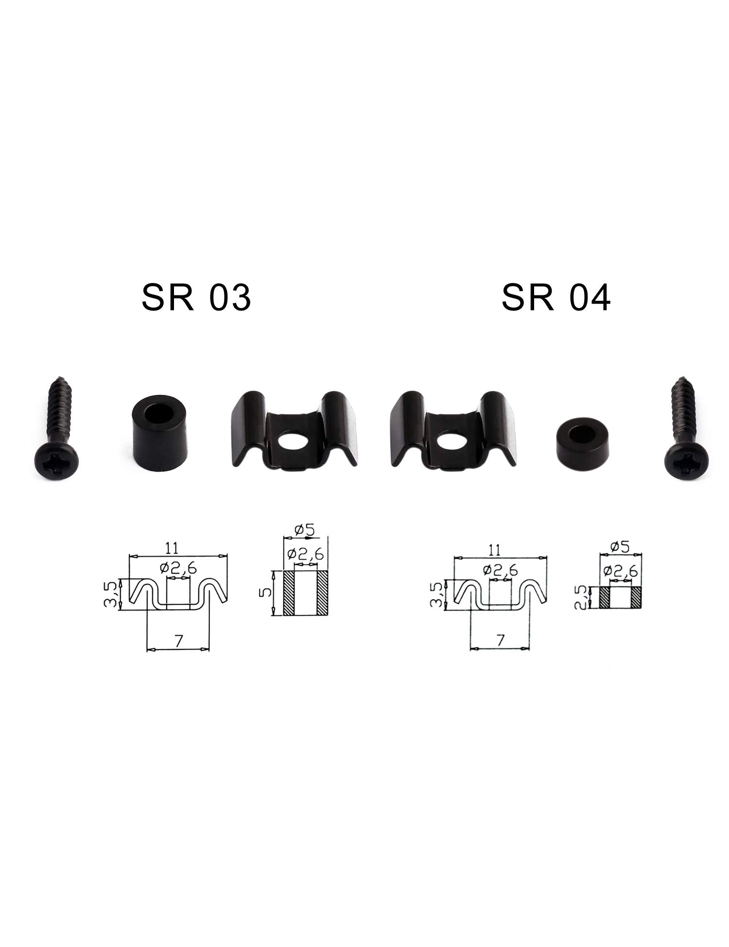 Metallor Guitar String Trees String Retainer Guides Compatible with Strat Tele Style Electric Guitar Bass Parts Replacement Pack