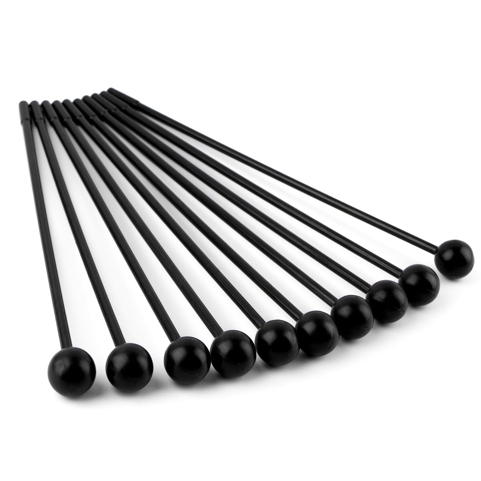 Azure Zone, 10 Pack Solid Plastic Bell Mallets Percussion Sticks Hammer Drum for Energy Chime Xylo Phone Wood Block Bells 11 Inc