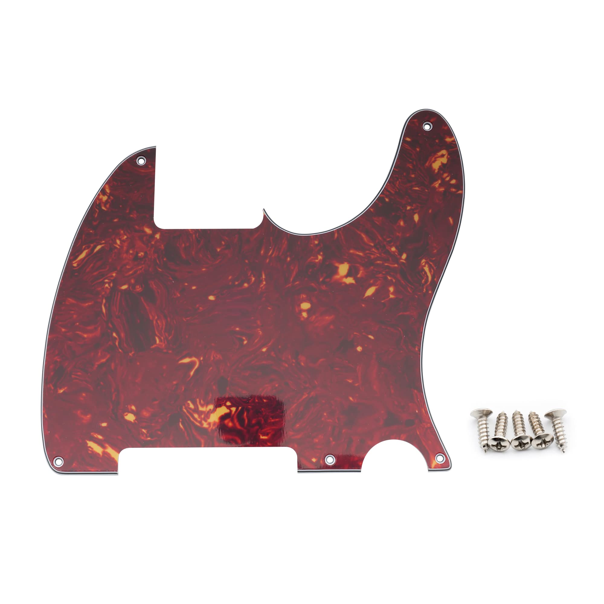 Musiclily 5 Hole Esquire Pickguard Tele Pick Guards Blank Custom For Fender Usa/Mexican Telecaster Modern Style, 4Ply Vintage To