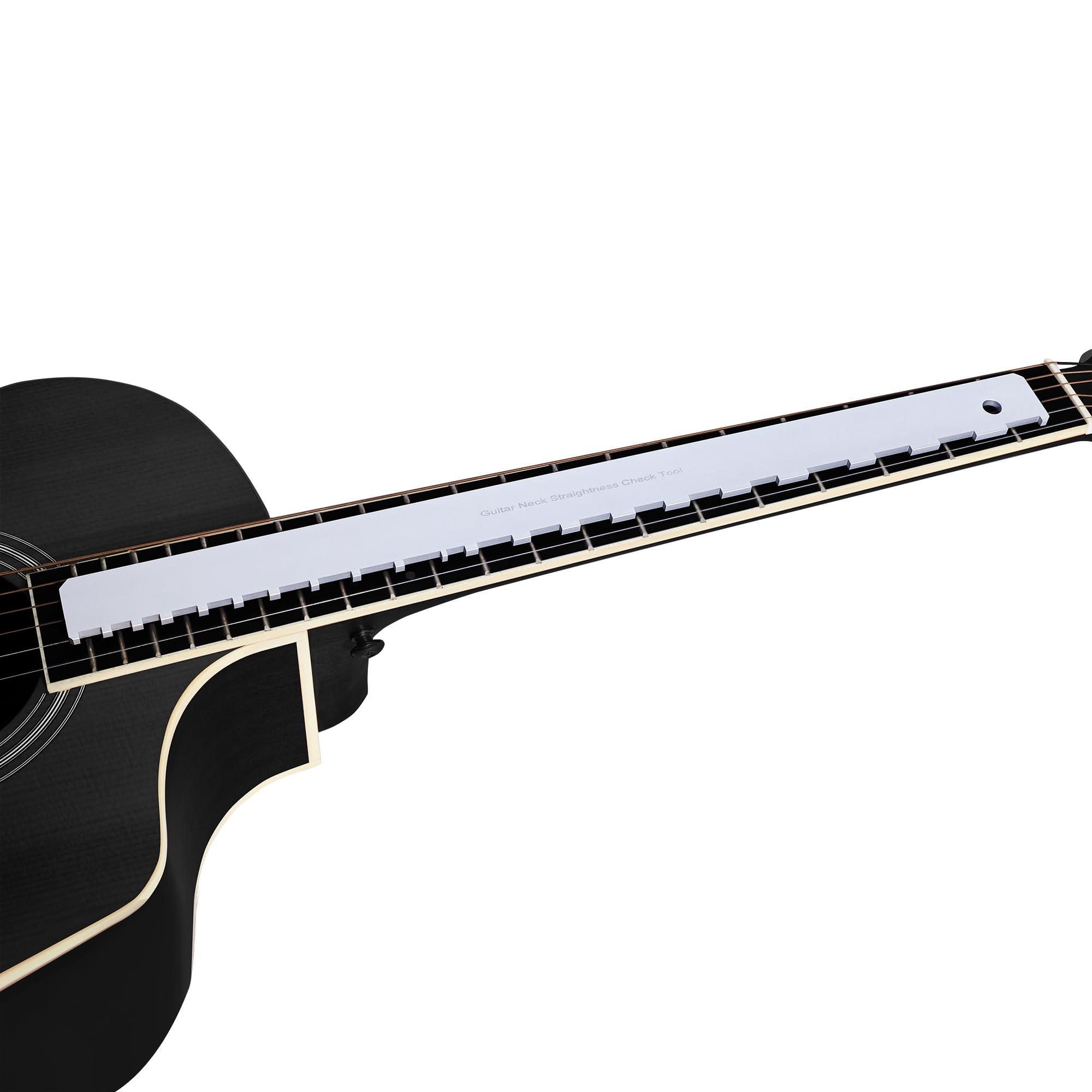 Muzikion 4mm Thick Guitar Neck Notched Straight Edge, Professional Guitar Neck Maintenance Setup Tool, Luthiers Repair Tool for