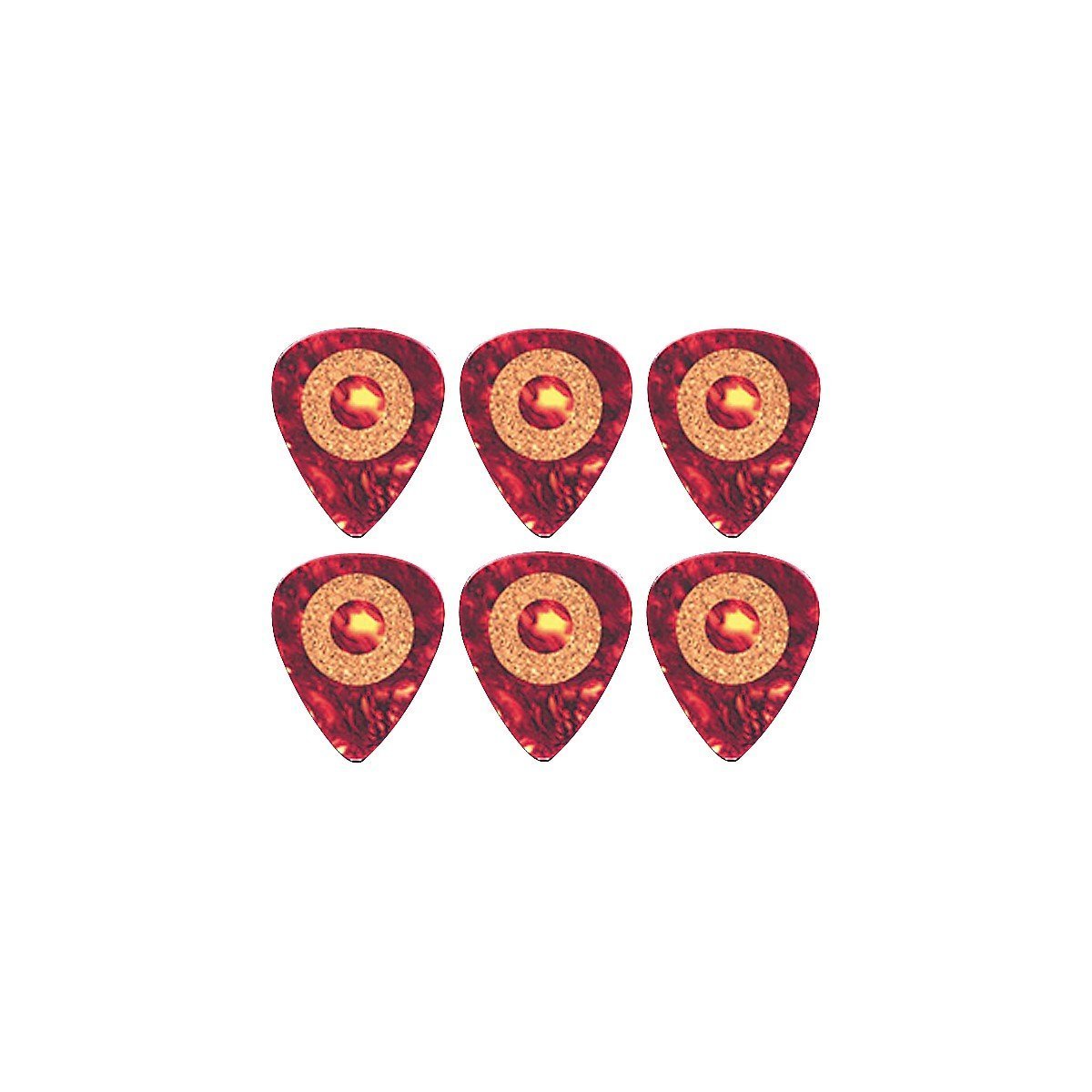 Plectrum Cork Grip With Cork Ring, Standard 351 Shape 1,00 Mm, Tortoise, 6 Pcs.