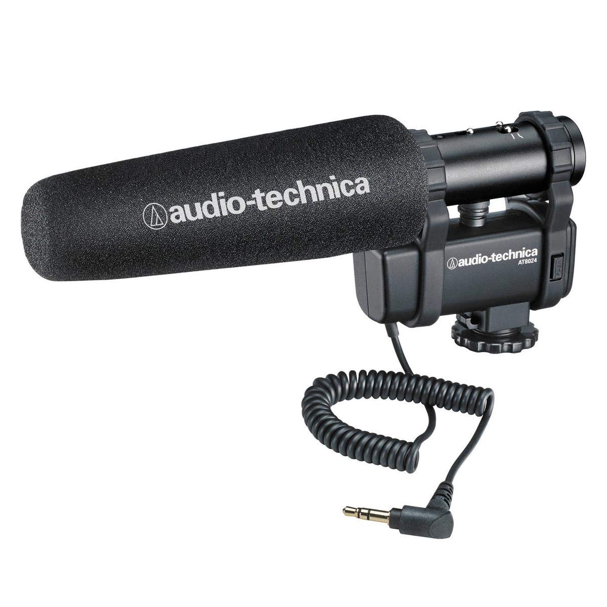 Audio-Technica AT8024 Stereo/Mono Camera-Mount Condenser Microphone, Black