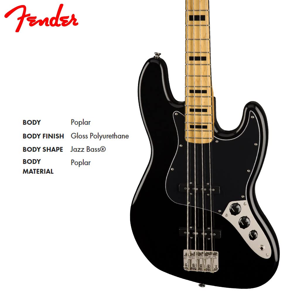 Squier Classic Vibe 70s Jazz Bass, Black, Maple Fingerboard