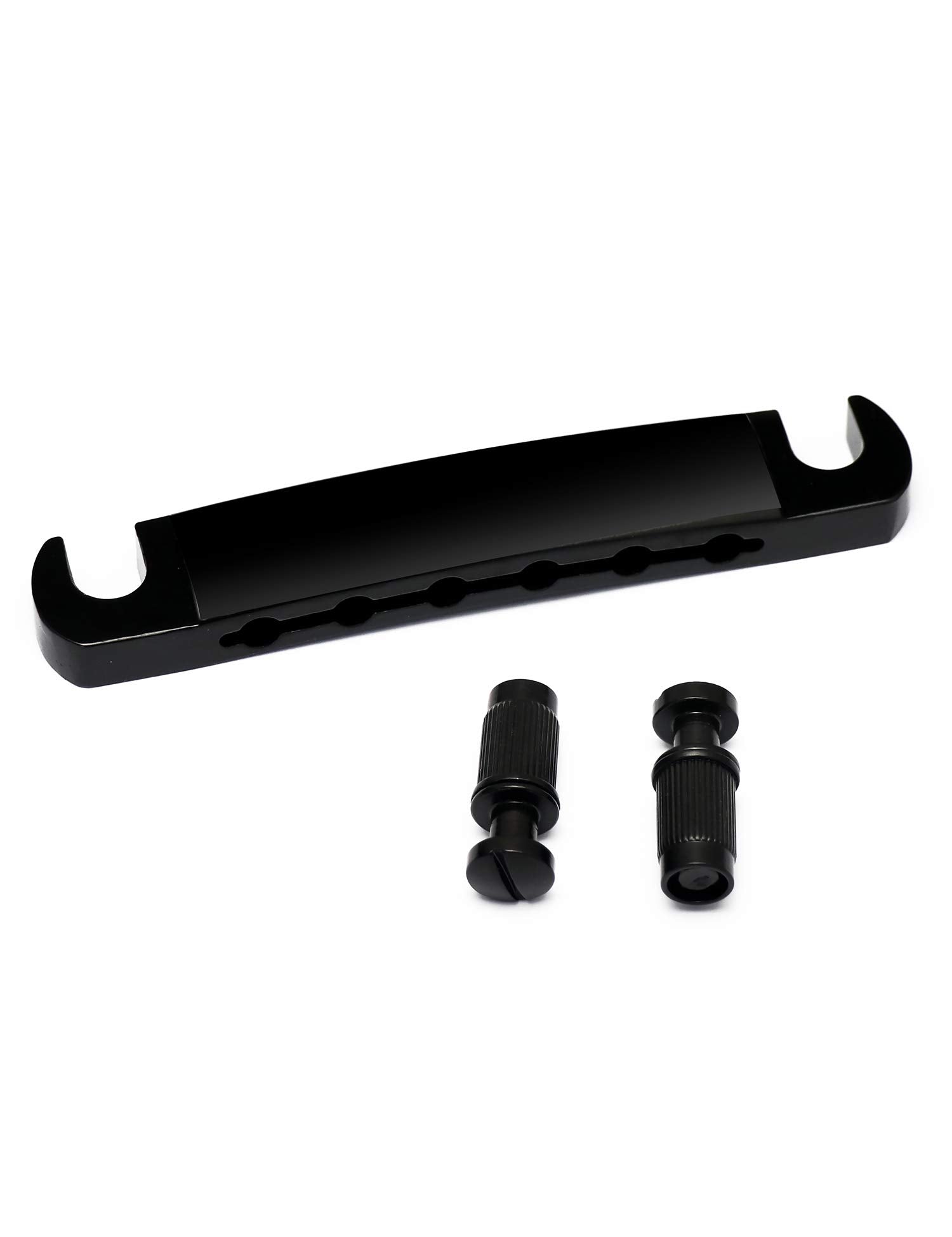 Metallor Tune-O-Matic Style Guitar Stop Bar Tailpiece for LP Les Paul SG Style Electric Guitar Parts Replacement. (Black)