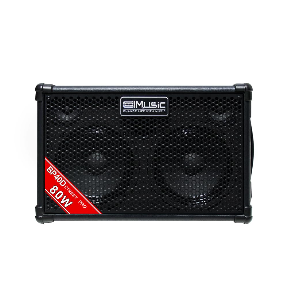 Coolmusic BP40D Powered Acoustic Guitar Amplifier- Portable Bluetooth Speaker 80W W/Battery with Reverb Chorus Delay Effect, 6 I