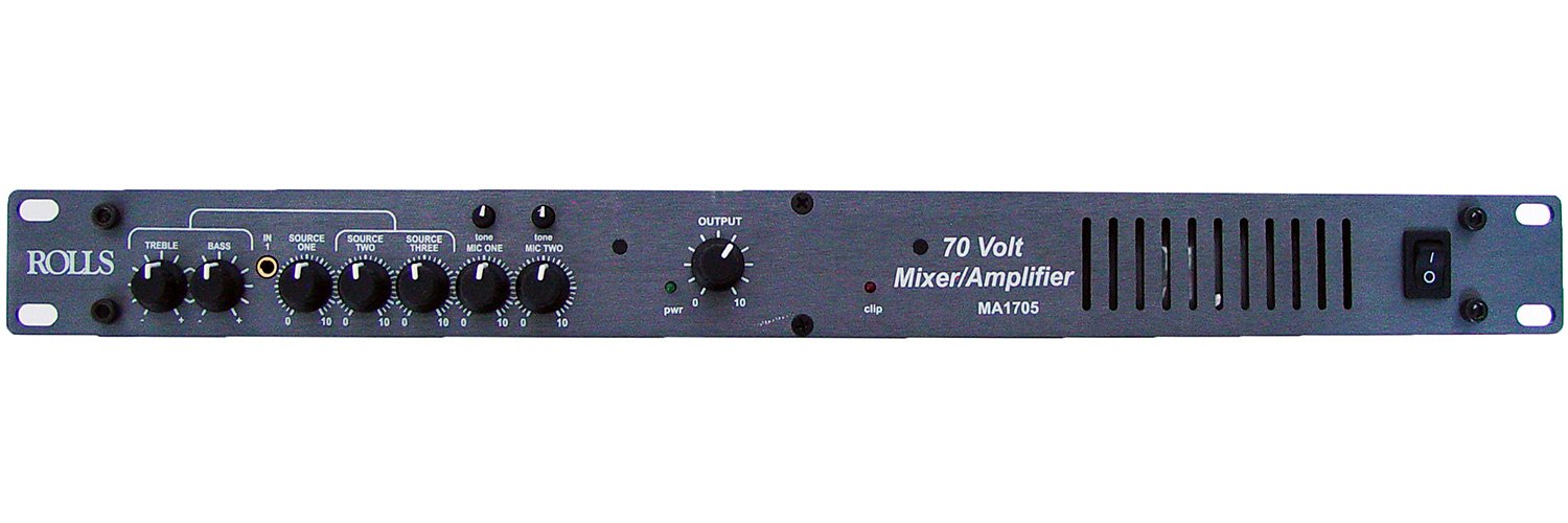 Rolls MA1705 70 Volt Mixer Amplifier, 70 W