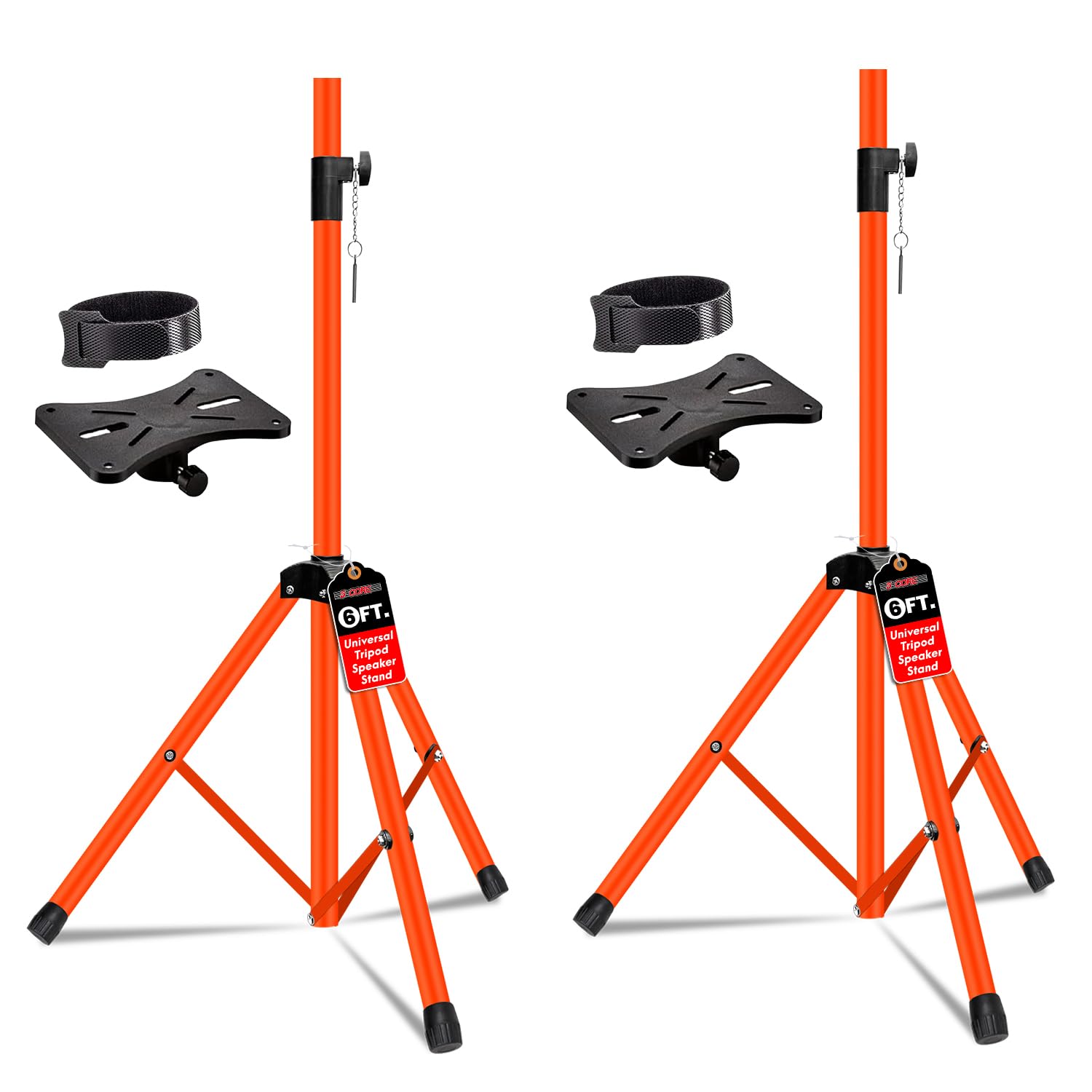 5 Core Speaker Stand Pair Mount Holder Tripod w/Adjustable Height to 72    Universal 35mm Compatible Insert w Safety Pin and Kno