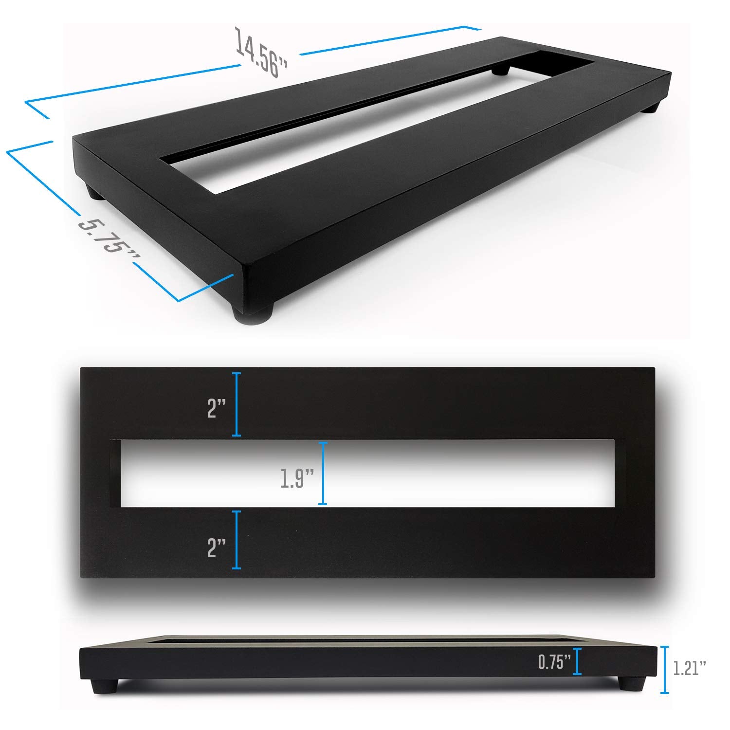 AxcessAbles Guitar Pedal Board S, Single Space Aluminum Alloy 14.5'' x 5.75'' Pedalboard with Carry Bag