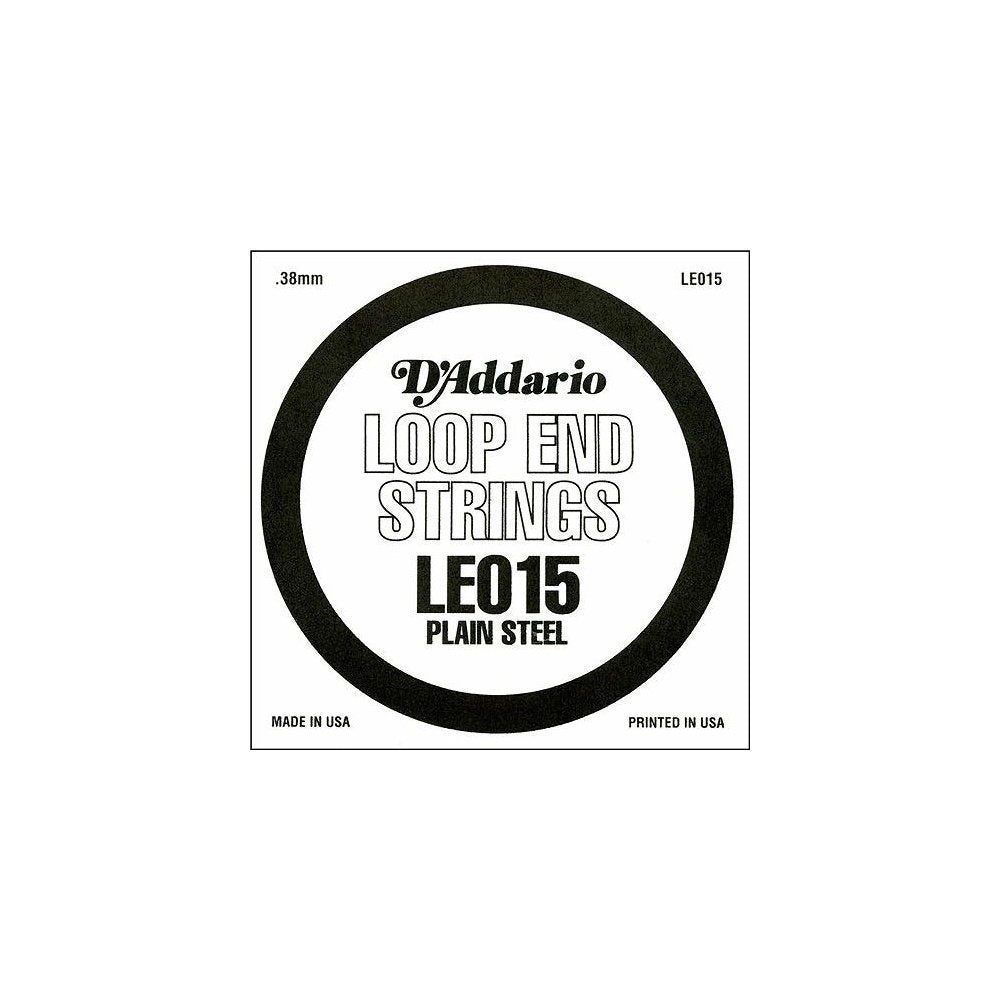 D'Addario Le015 Plain Steel Loop End Single String, .015