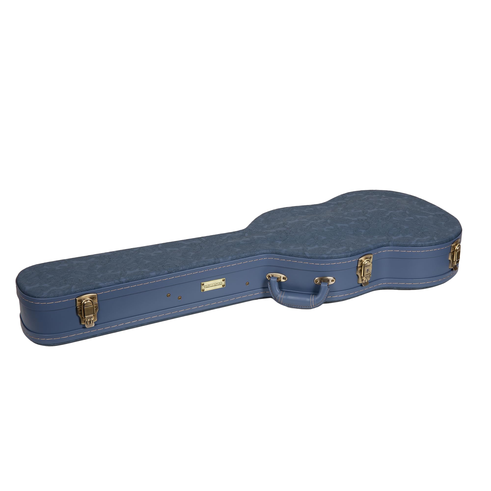 Crossrock Relief Series SG Guitar Case for Gibson SG Style Electric Guitars | Carved Smoke Blue Finish, Monochrome Blue Velvet I
